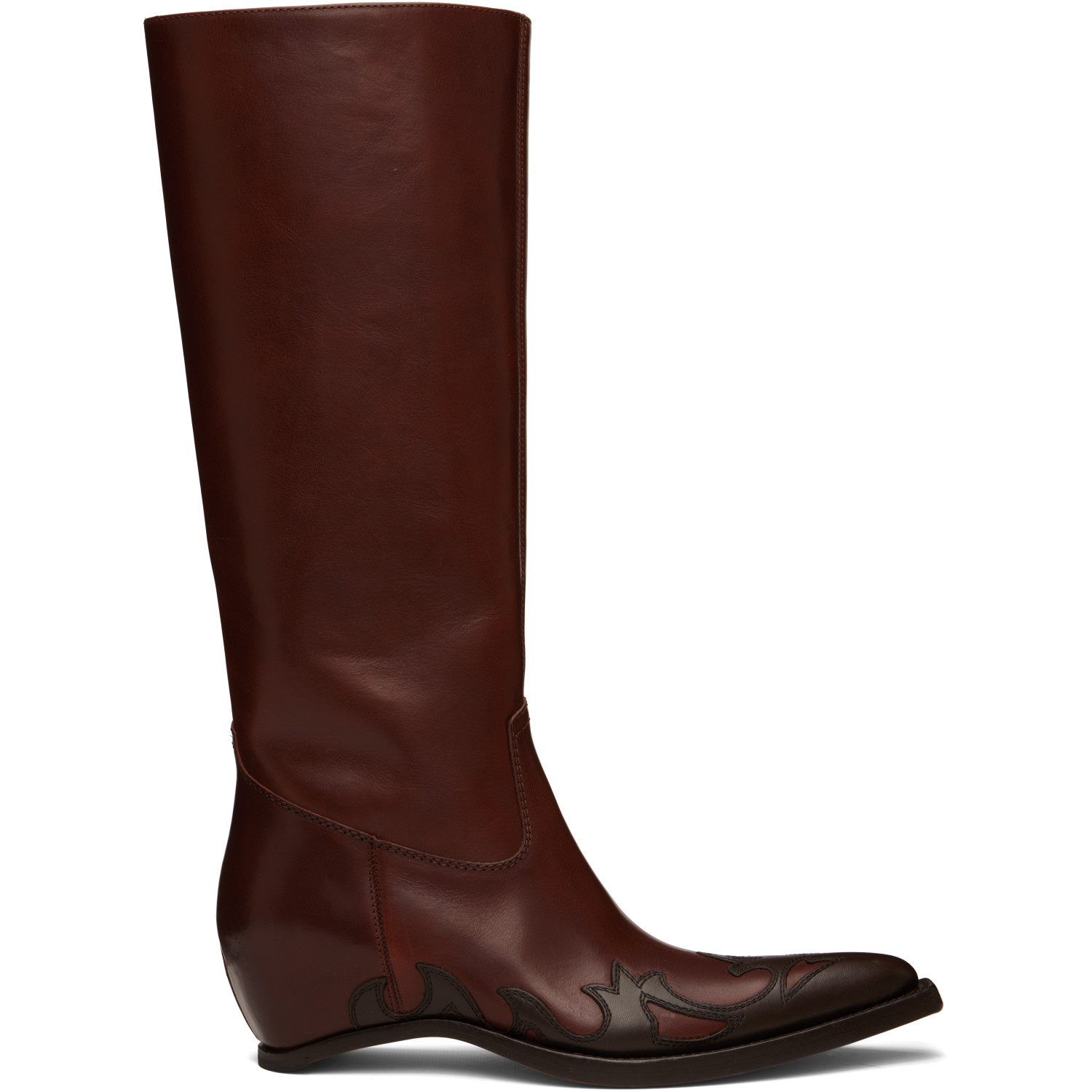 Maison Margiela Tan Heel-Less Western Knee Boots