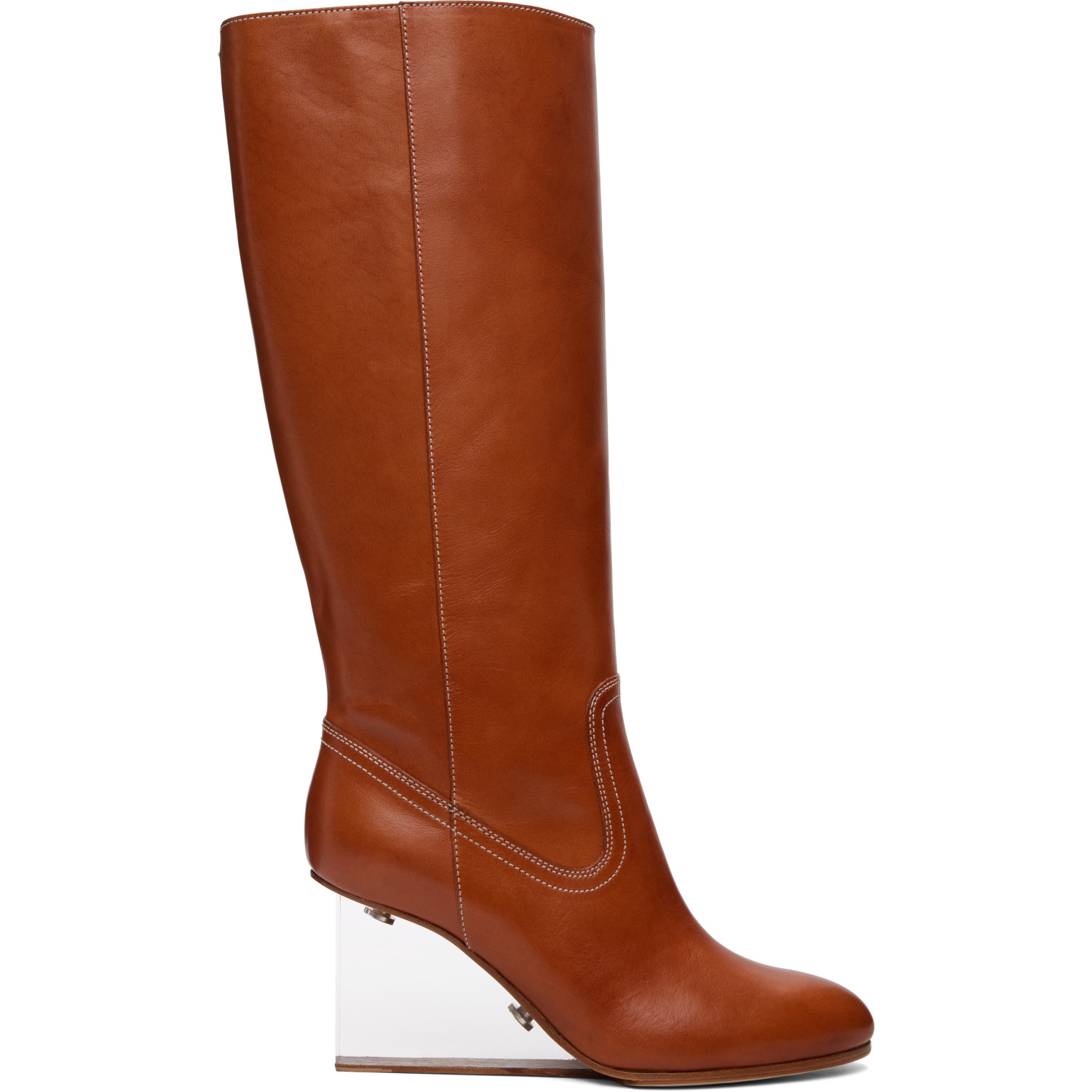 Maison Margiela Brown Plexi Wedge High Boots