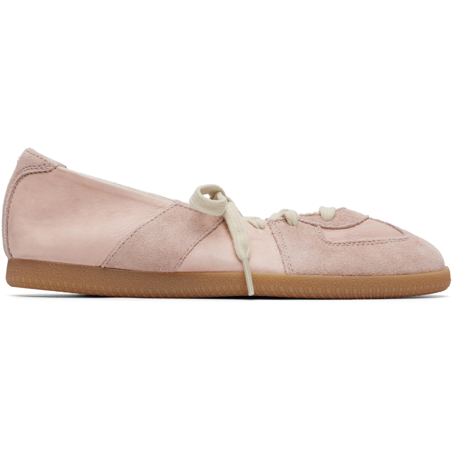 Maison Margiela Pink Replica Soft Laced Ballerina Flats