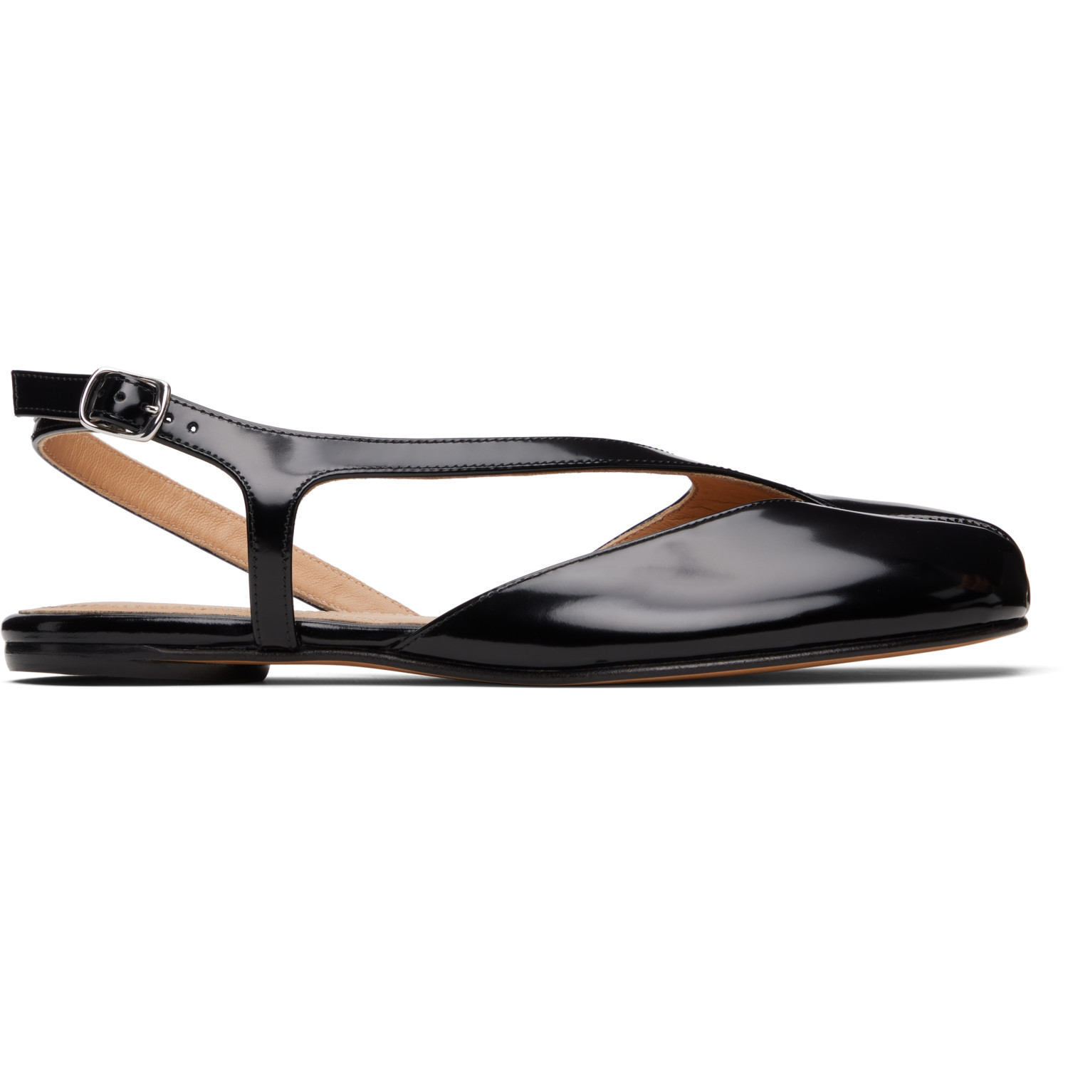 Maison Margiela Black Tabi Flat Slingback Sandals