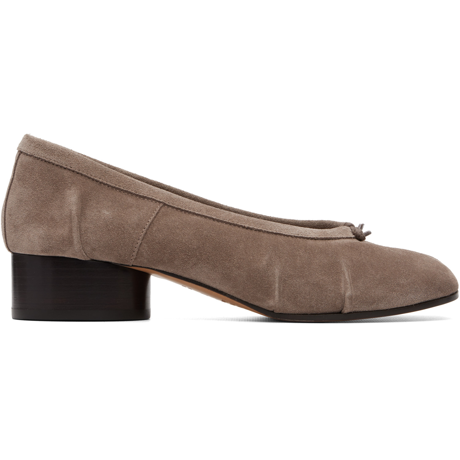 Maison Margiela Taupe Tabi Ballerina H30 Suede Heels