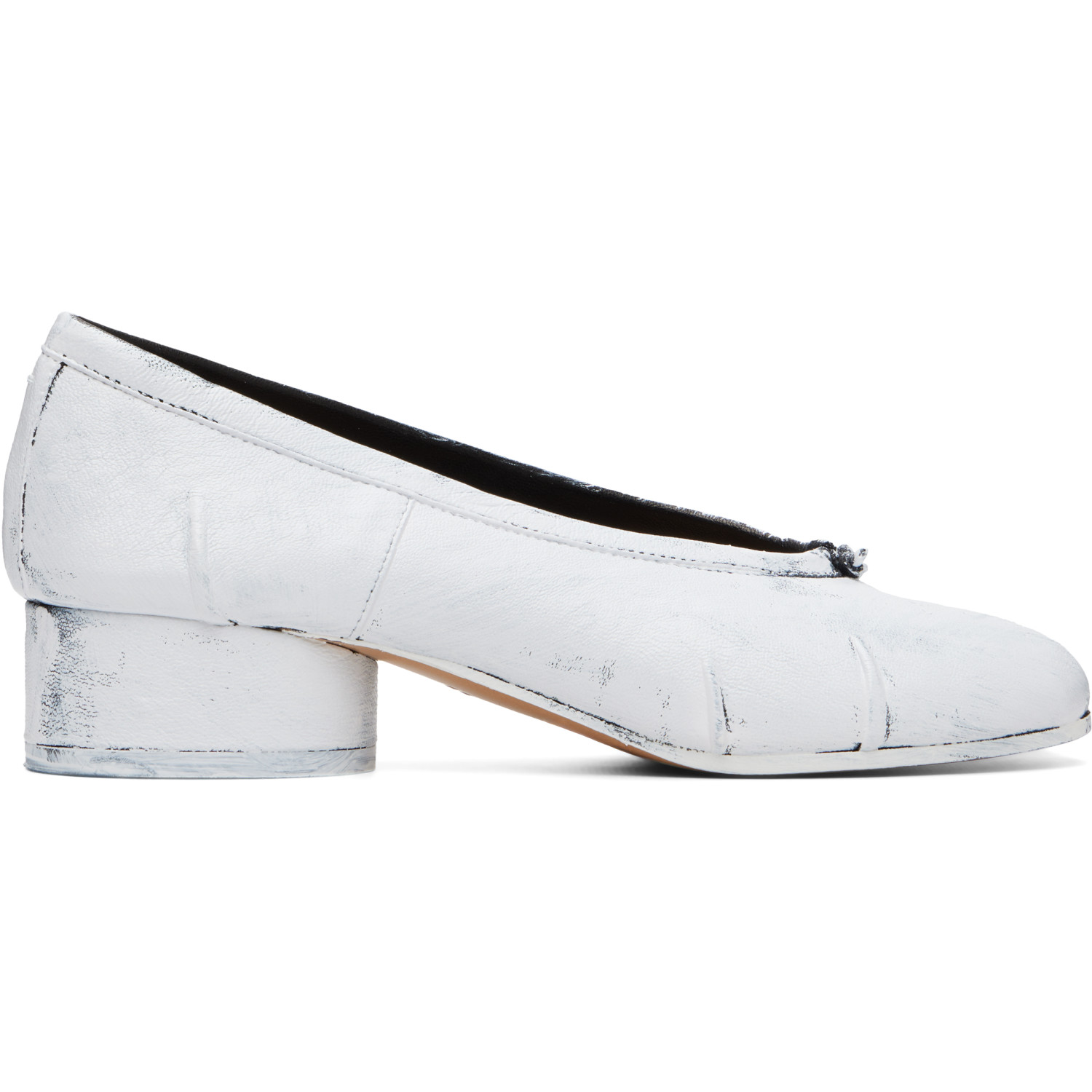 Maison Margiela White & Black Tabi New Ballerina Heels