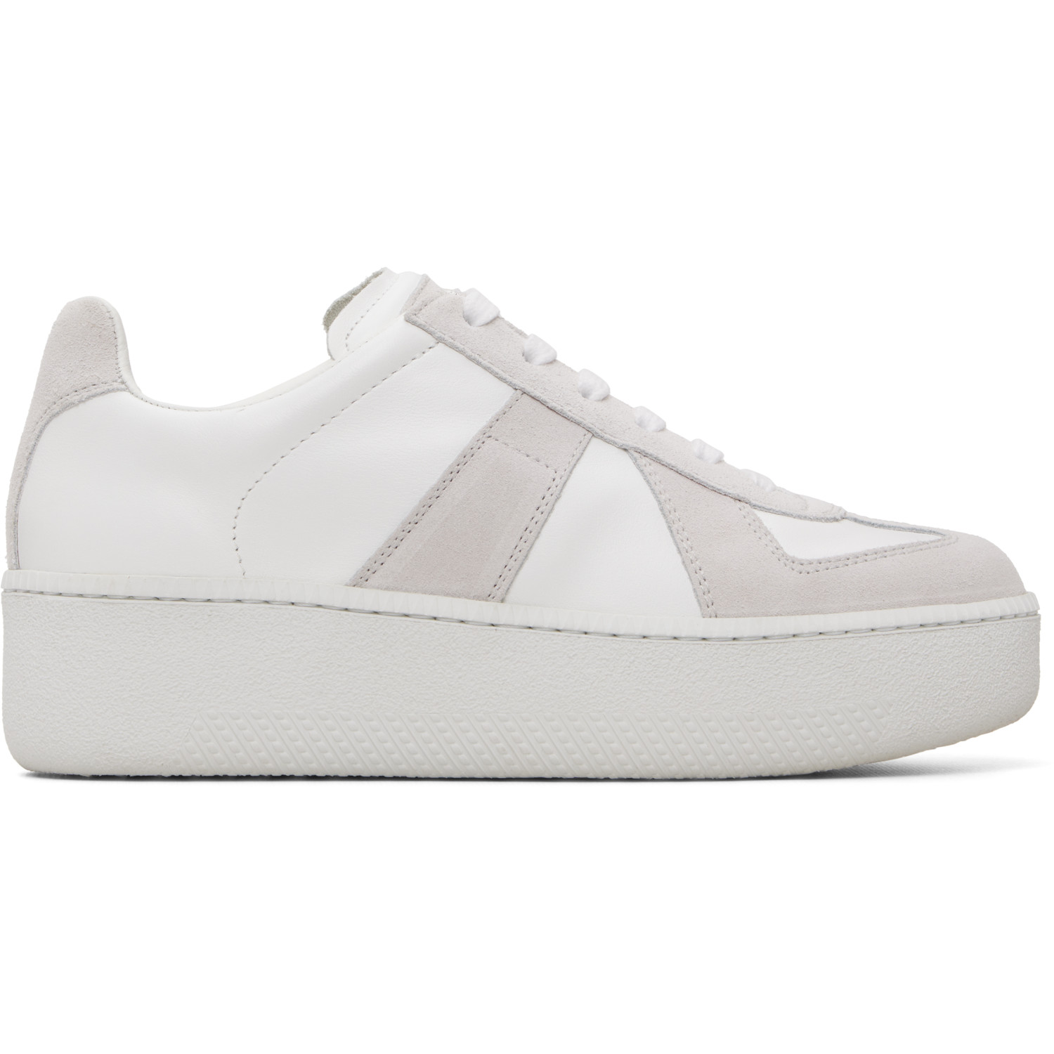 Maison Margiela White & Taupe Replica Wedge Sneakers