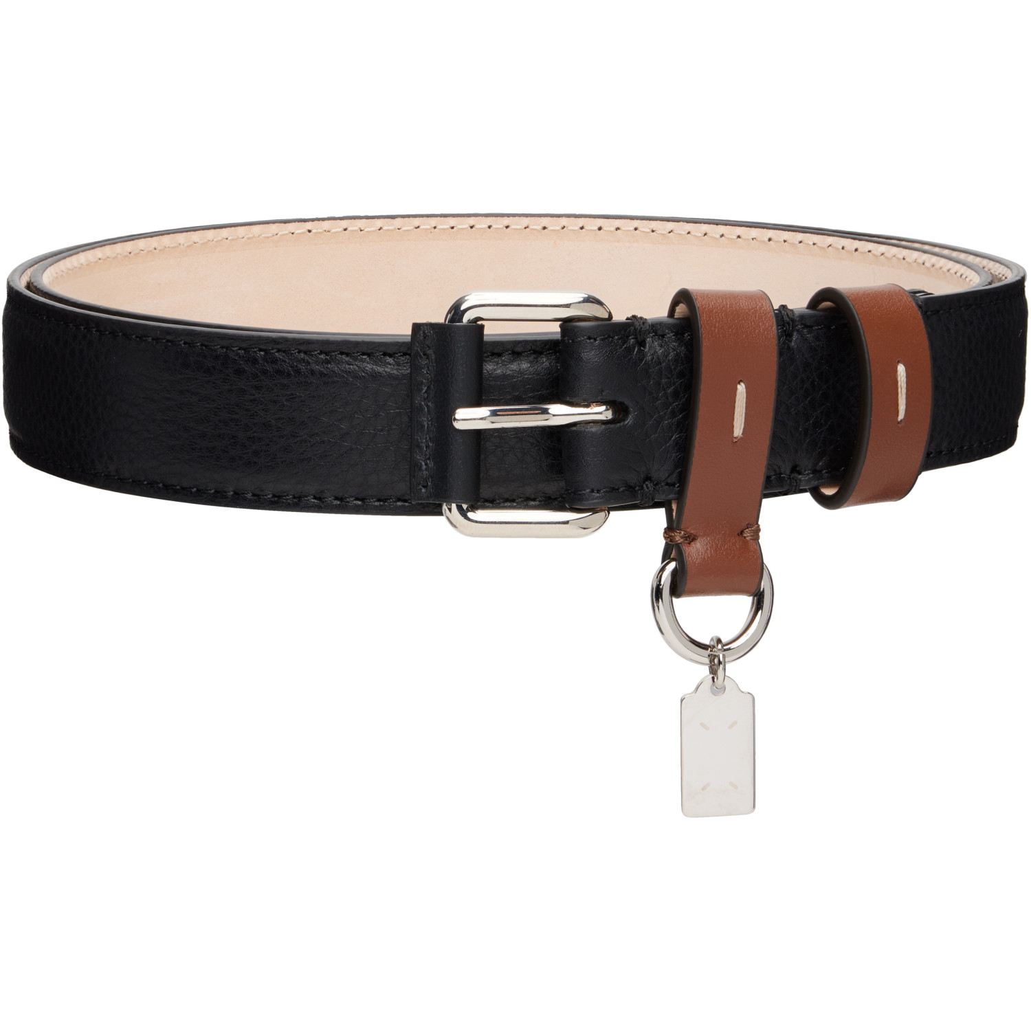 Maison Margiela Black Logo Charm Belt