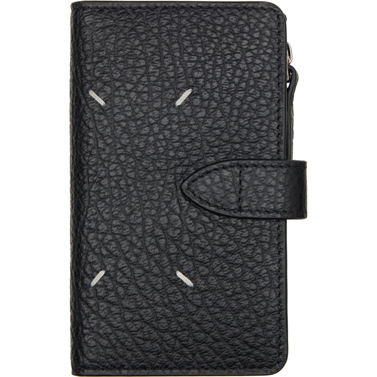 Maison Margiela Black Four Stitches Zip Card Holder