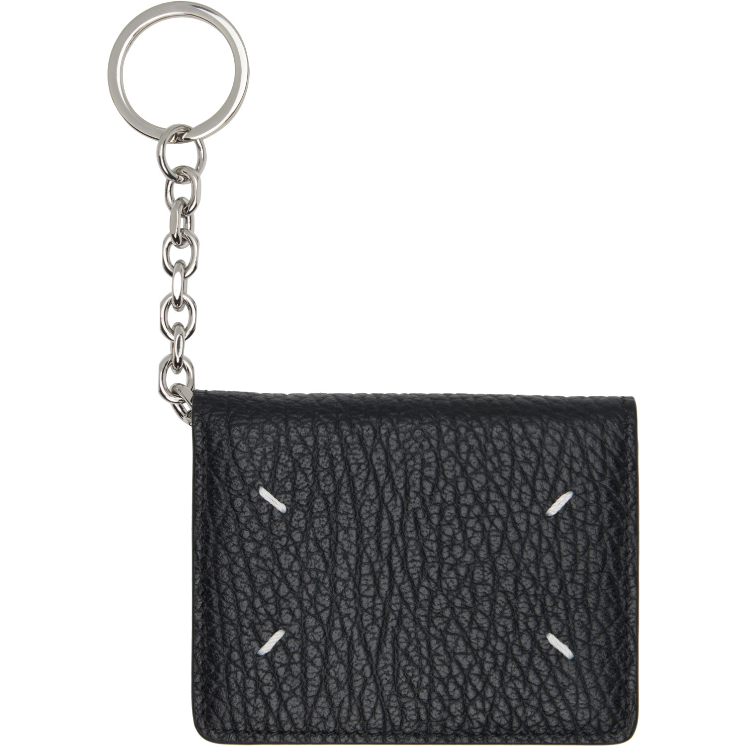 Maison Margiela Black Four Stitches Keyring Card Holder