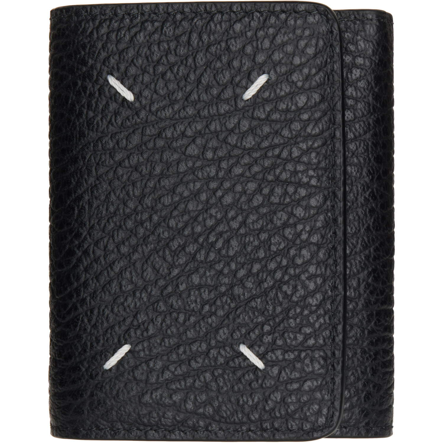 Maison Margiela Black Four Stitches Trifold Wallet