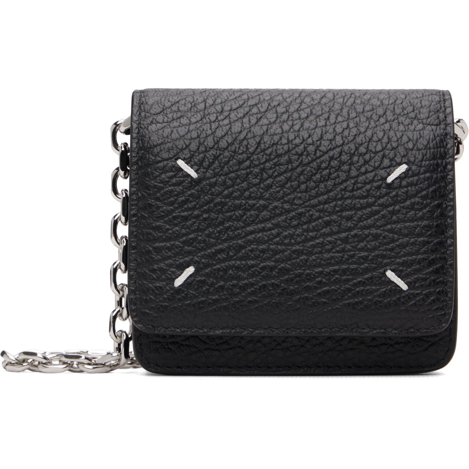 Maison Margiela Black Four Stitches Chain Wallet