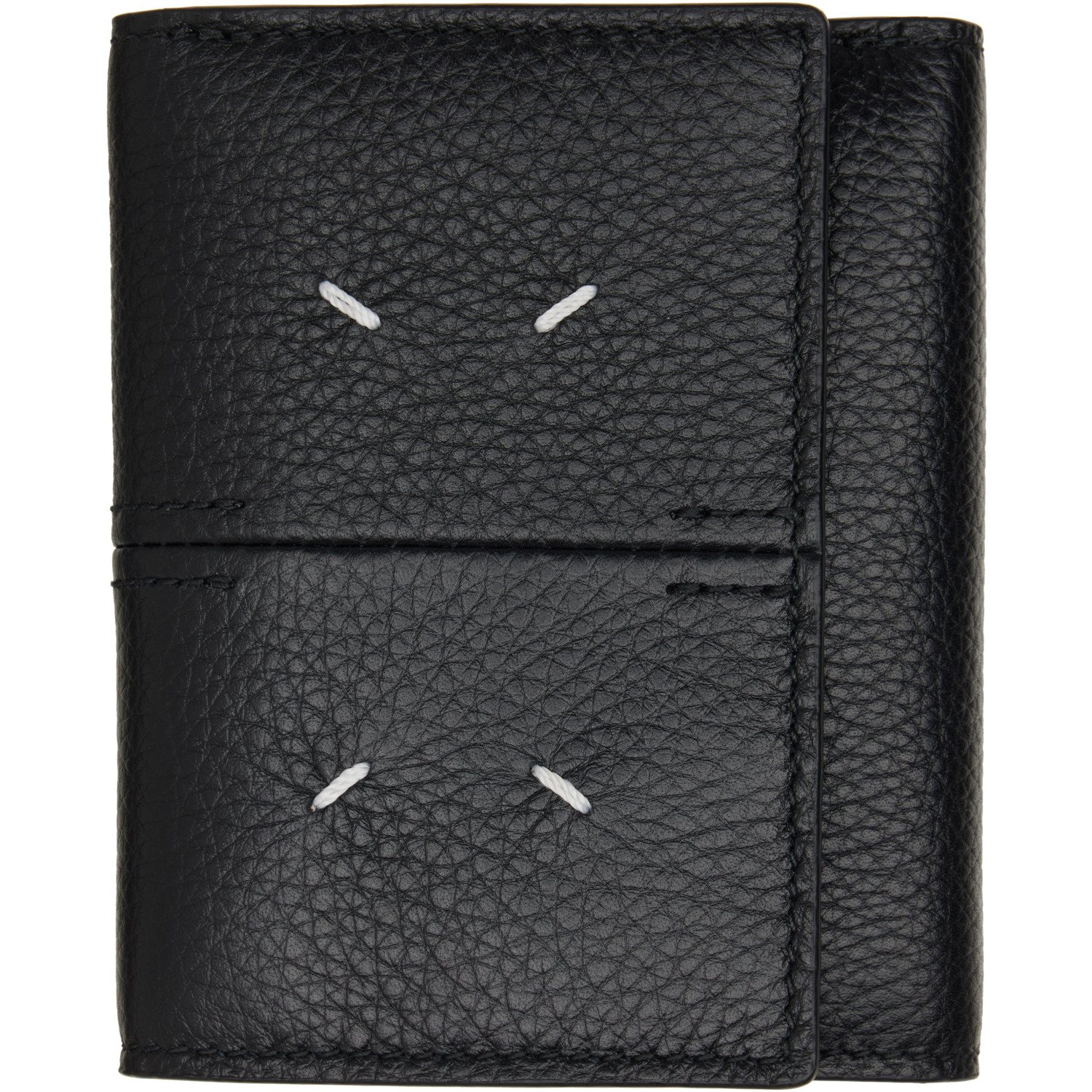 Maison Margiela Black Four Stitches Trifold Wallet