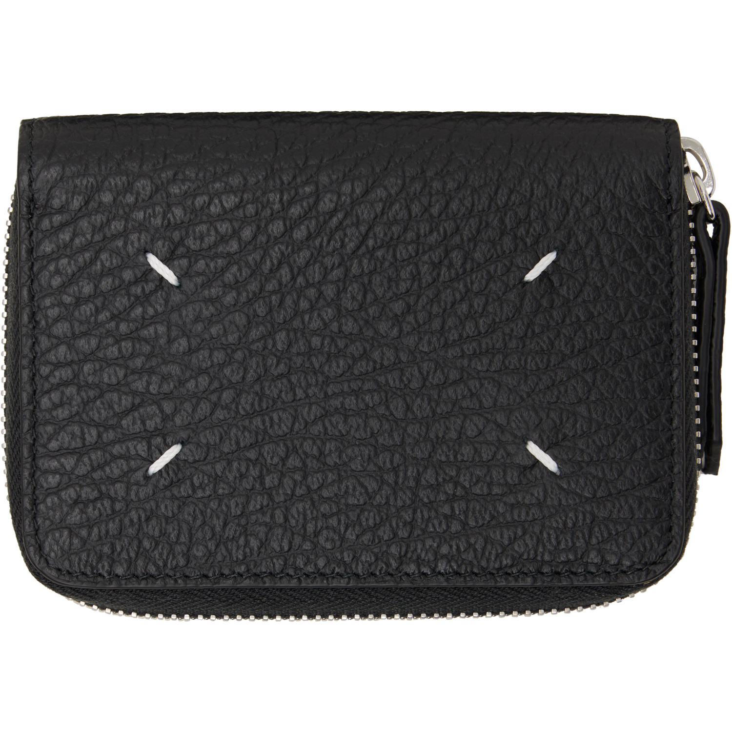 Maison Margiela Black Four Stitches Zip Wallet