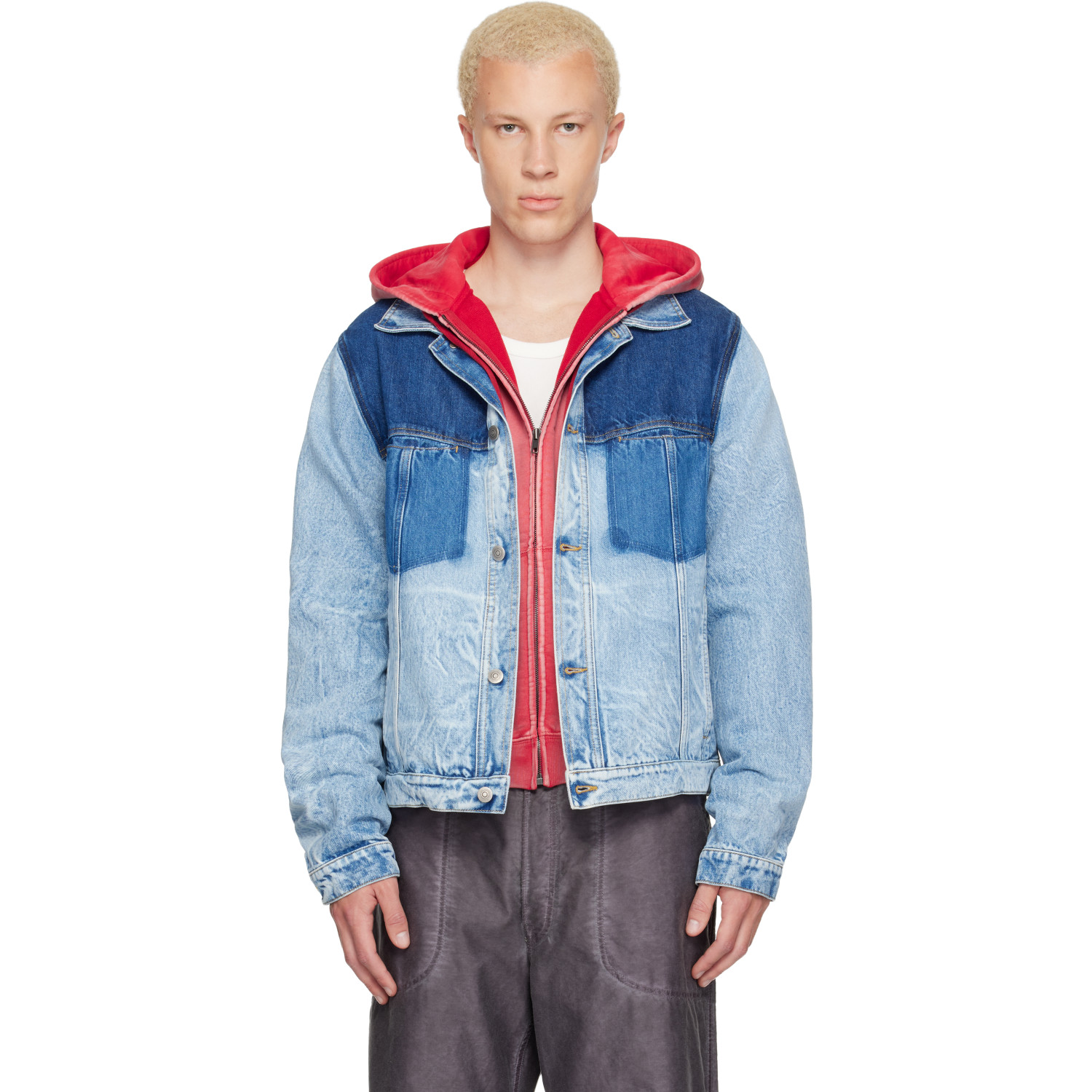 Maison Margiela Blue Patchwork Denim Jacket