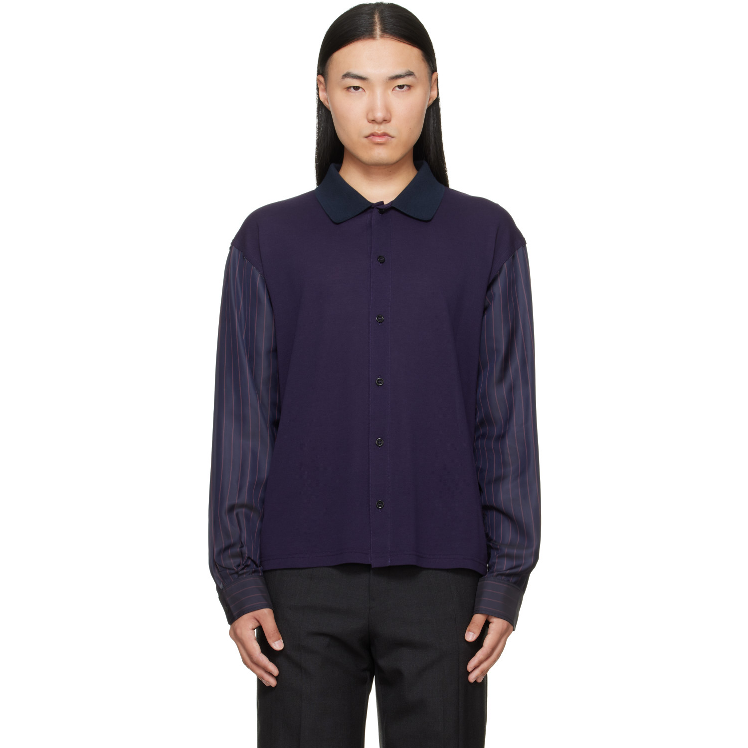 Maison Margiela Purple Bimaterial Shirt