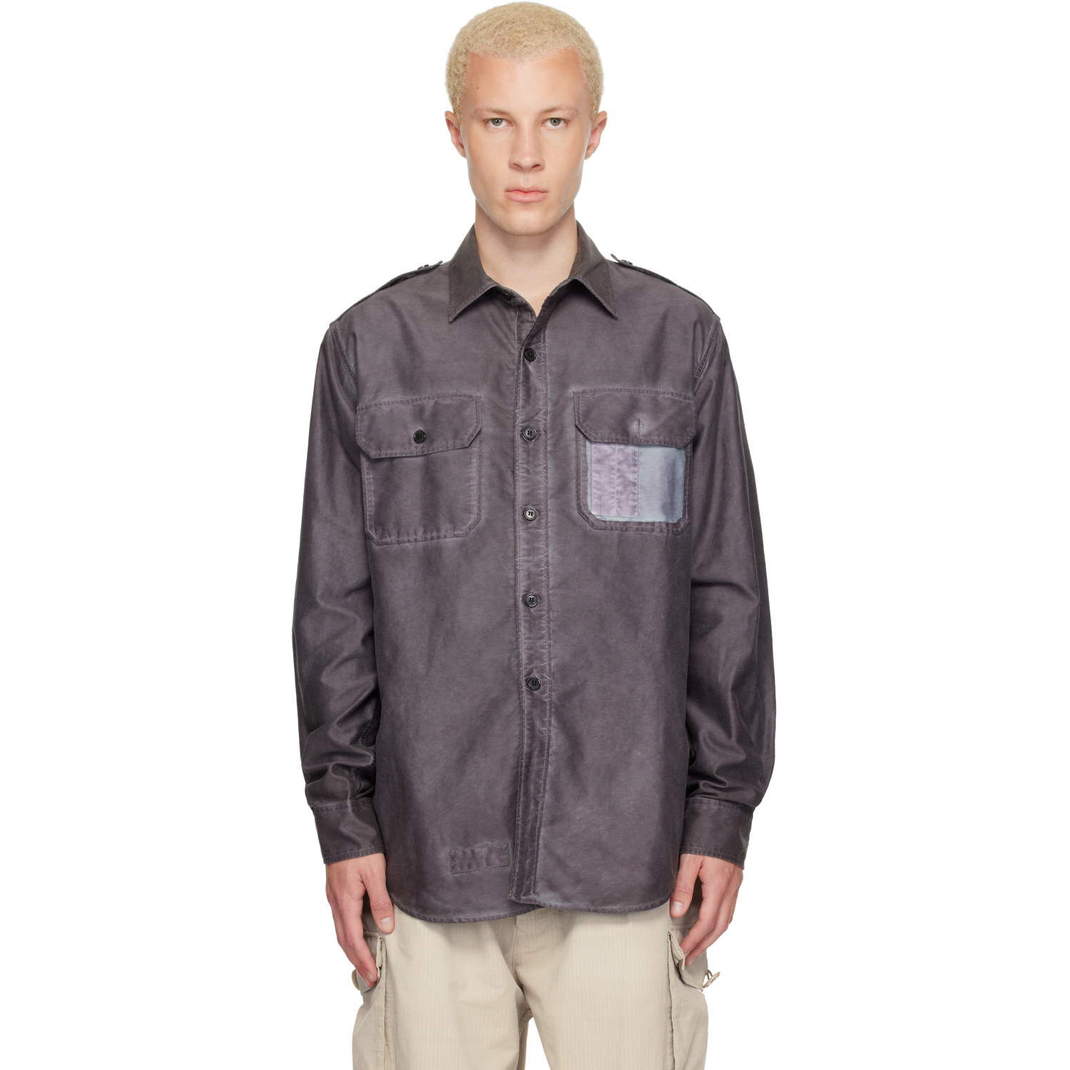 Maison Margiela Purple Double-Dyed Workwear Shirt