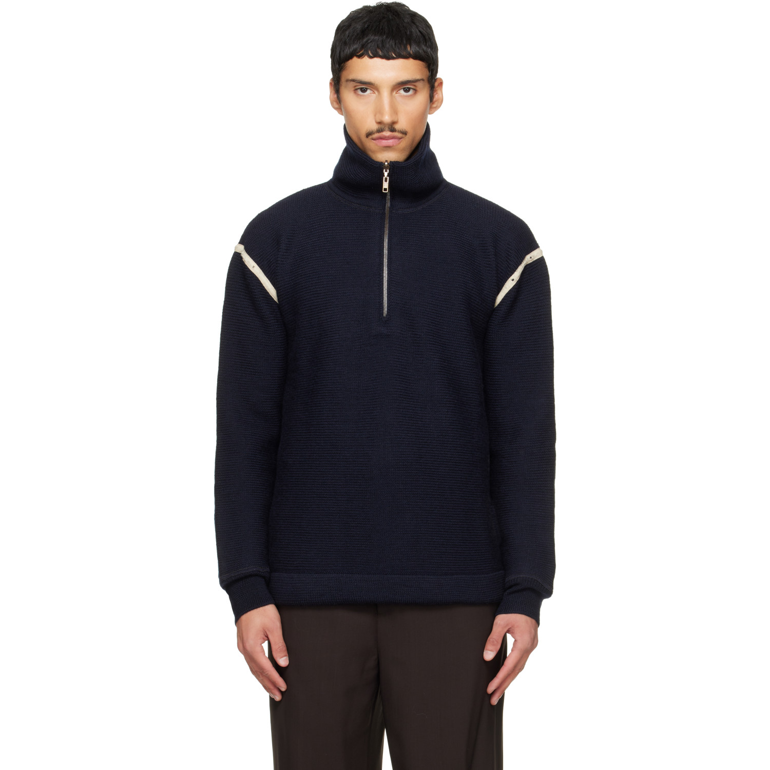 Maison Margiela Brown Elbow Patch Sweater
