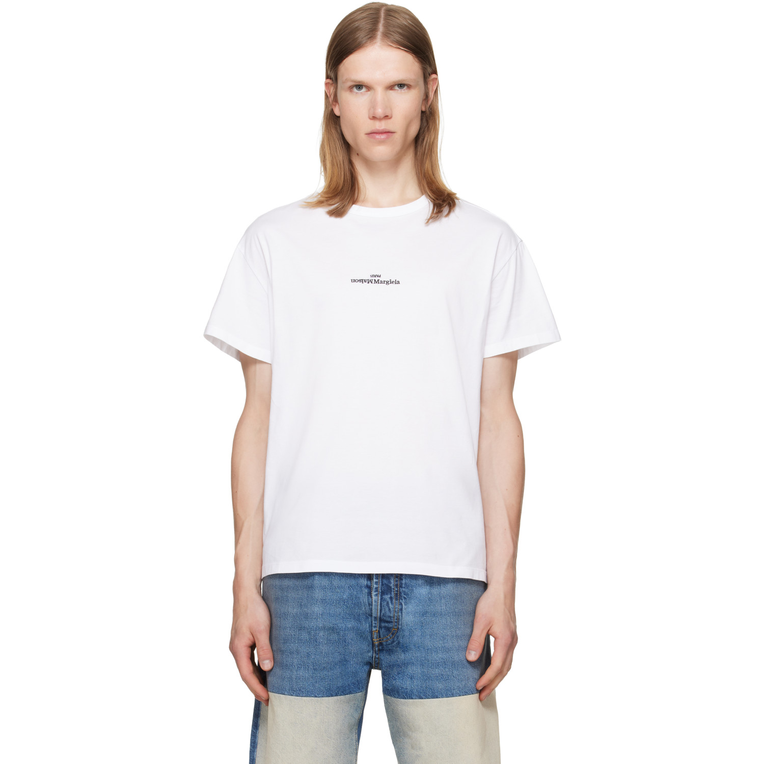 Maison Margiela White Distorted Logo T-shirt