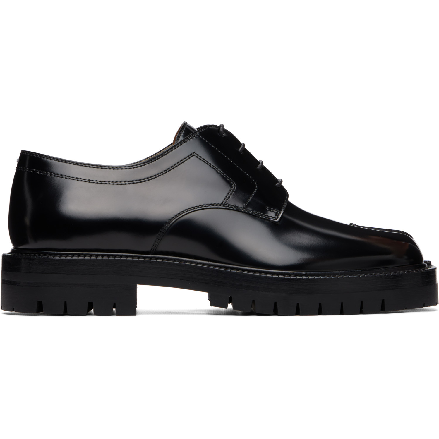 Maison Margiela Black Tabi Lace-Up Derbys