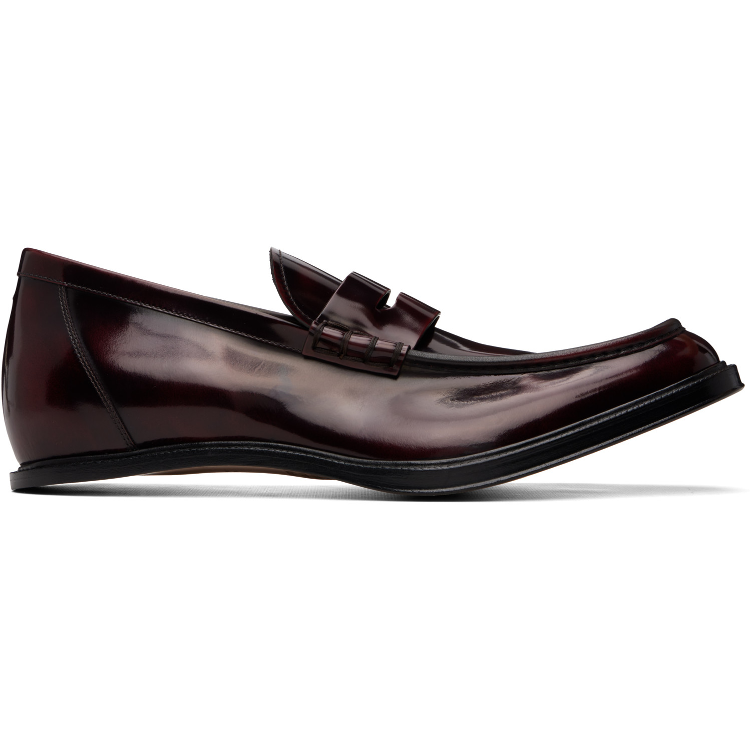 Maison Margiela Burgundy Heel-Less Loafers