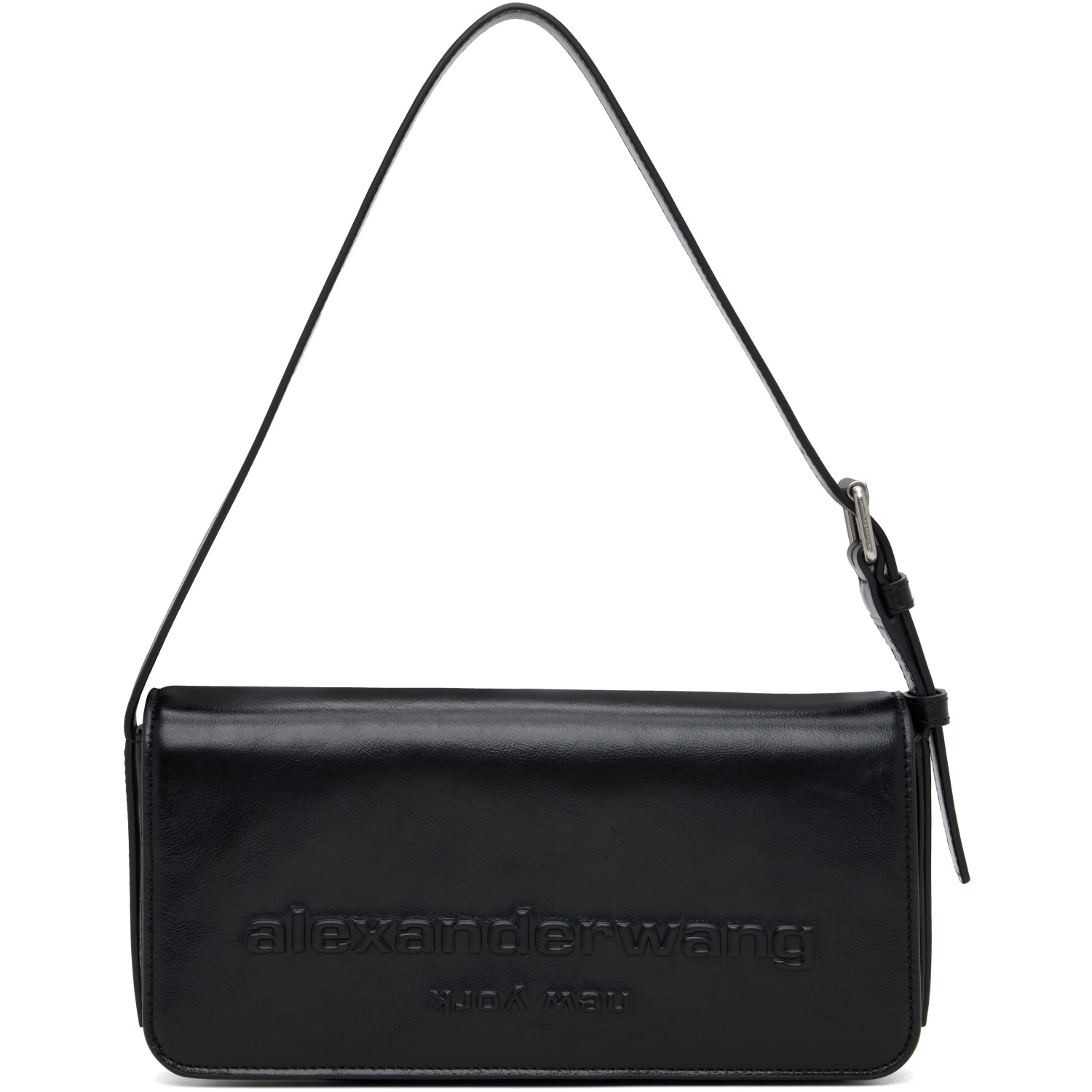 Alexander Wang Black Punch Flap Shoulder Bag
