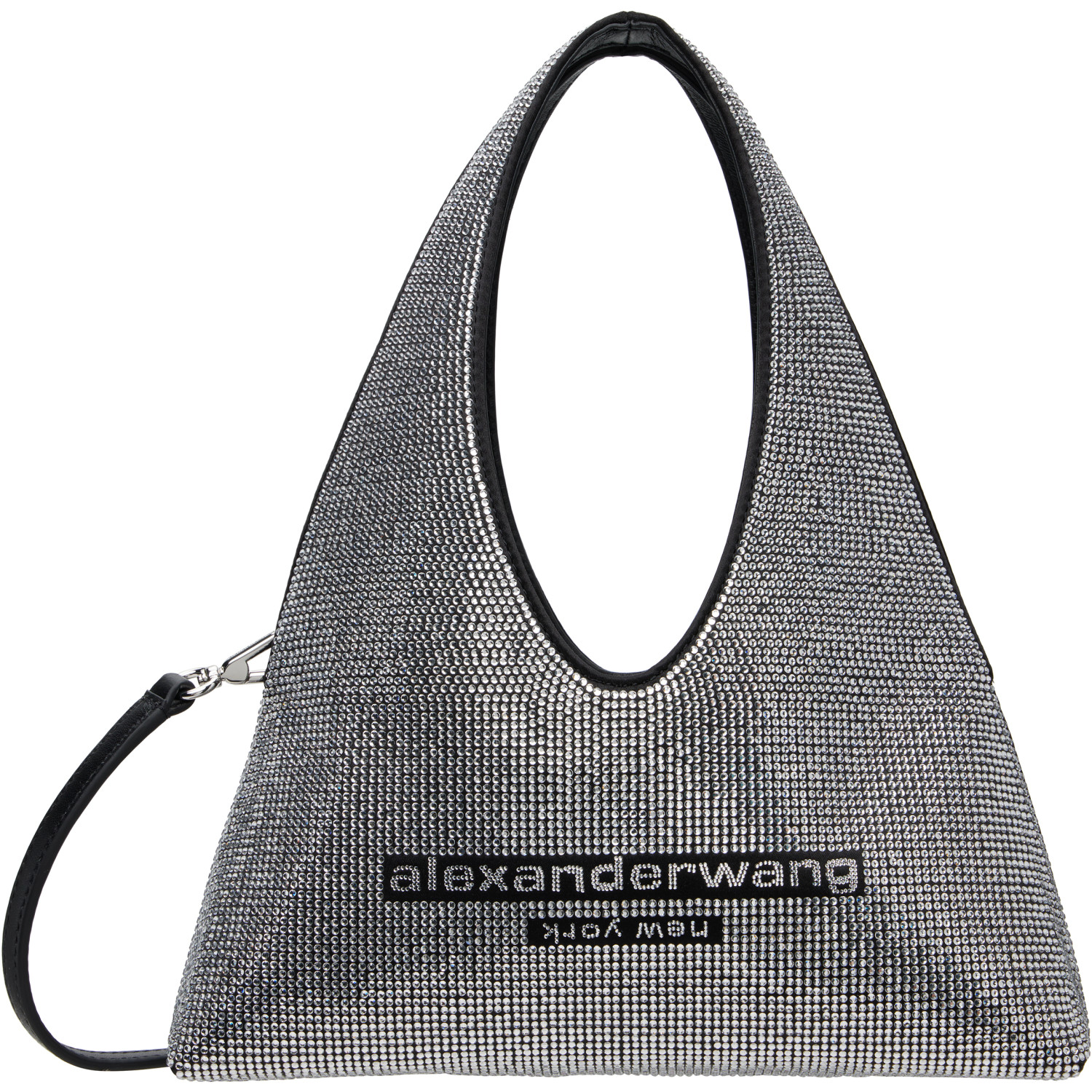 Alexander Wang Silver & Black Pike Crystal Mini Bag