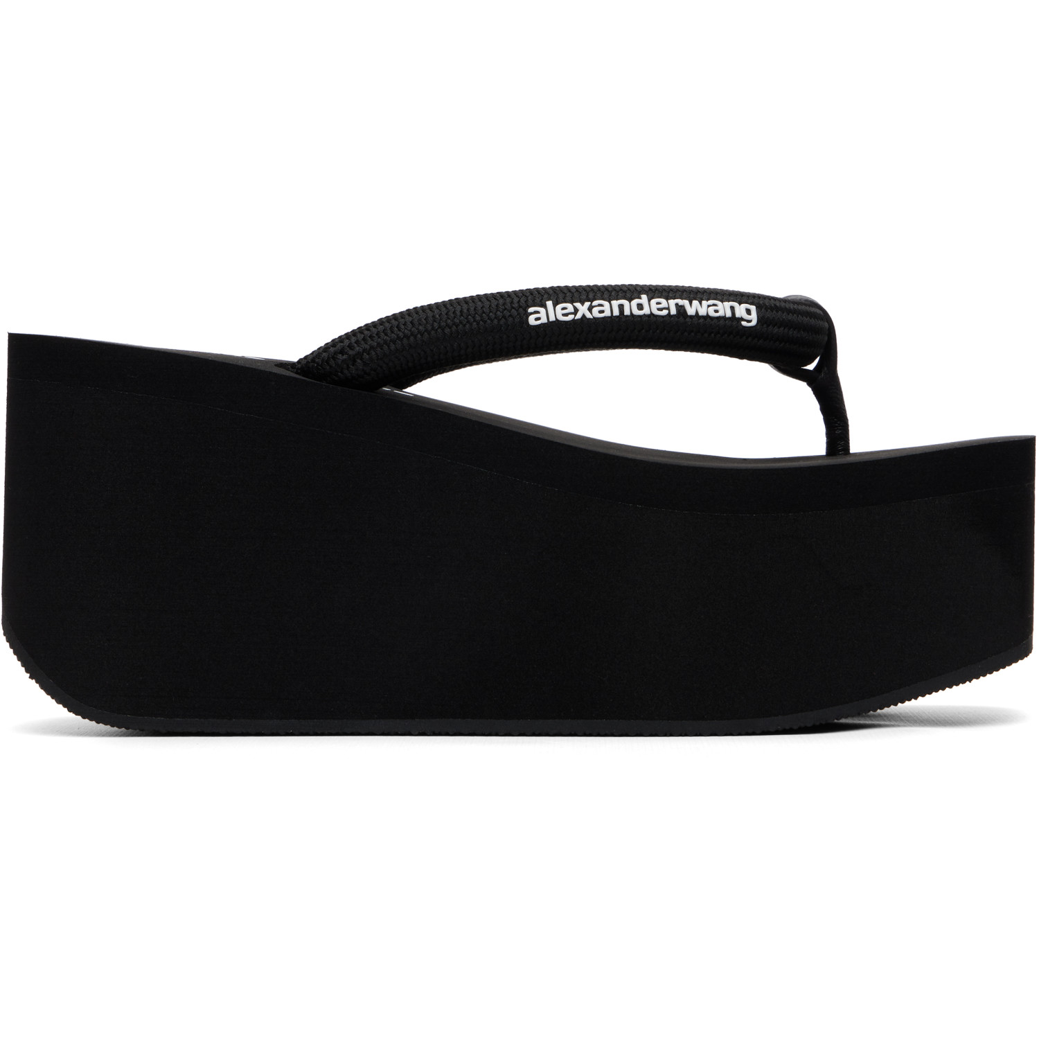 Alexander Wang Black Jenna Thong Platform Heeled Sandals