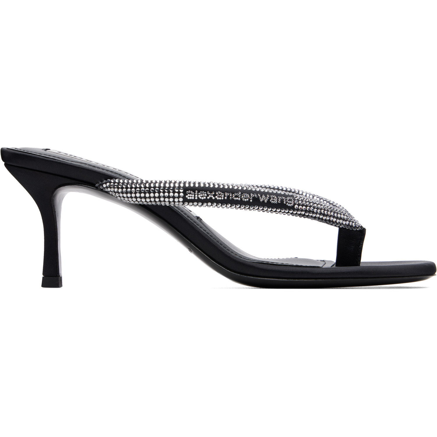 Alexander Wang Black Courtney 65mm Thong Logo Sandals