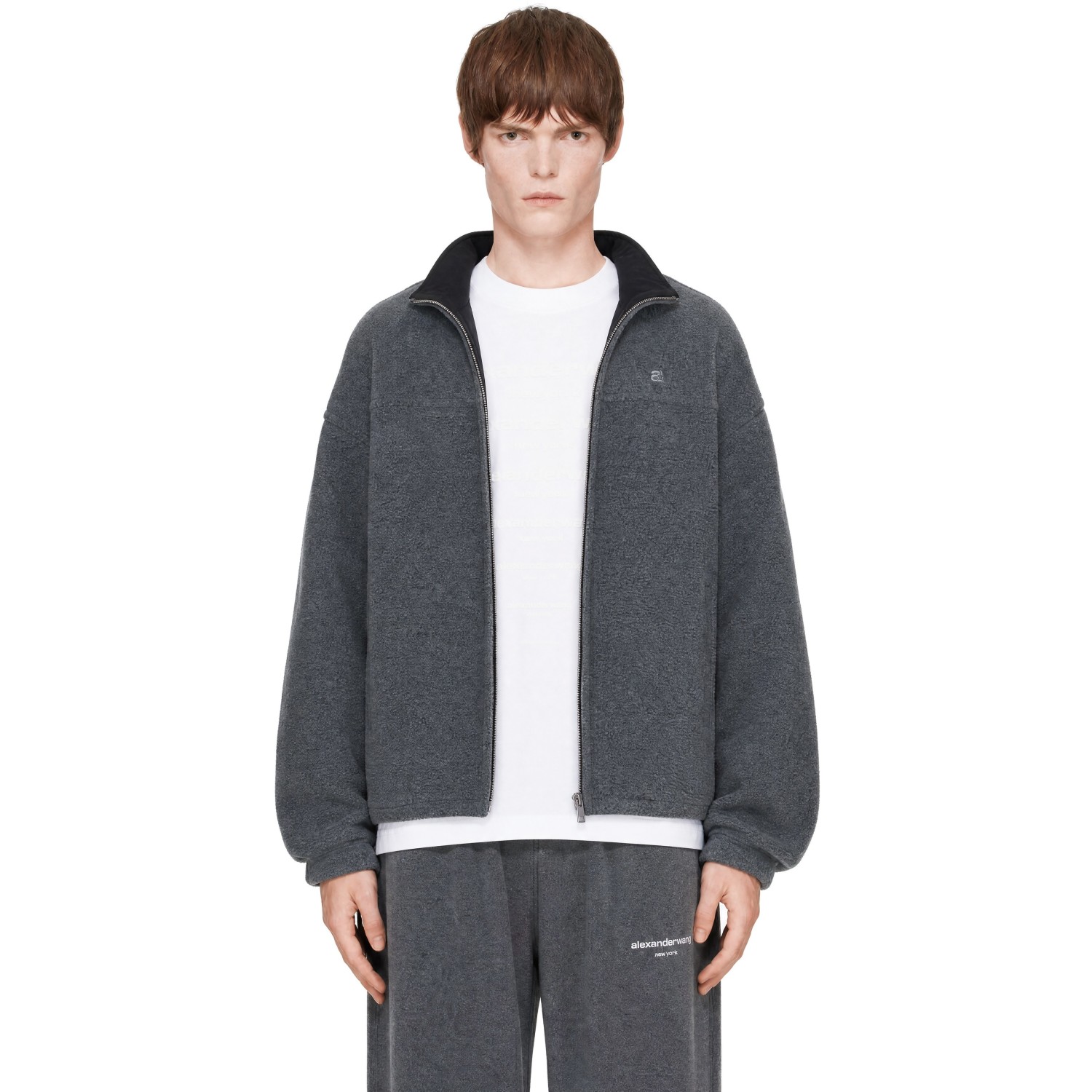 Alexander Wang Gray Reversible Funnel Track Jacket