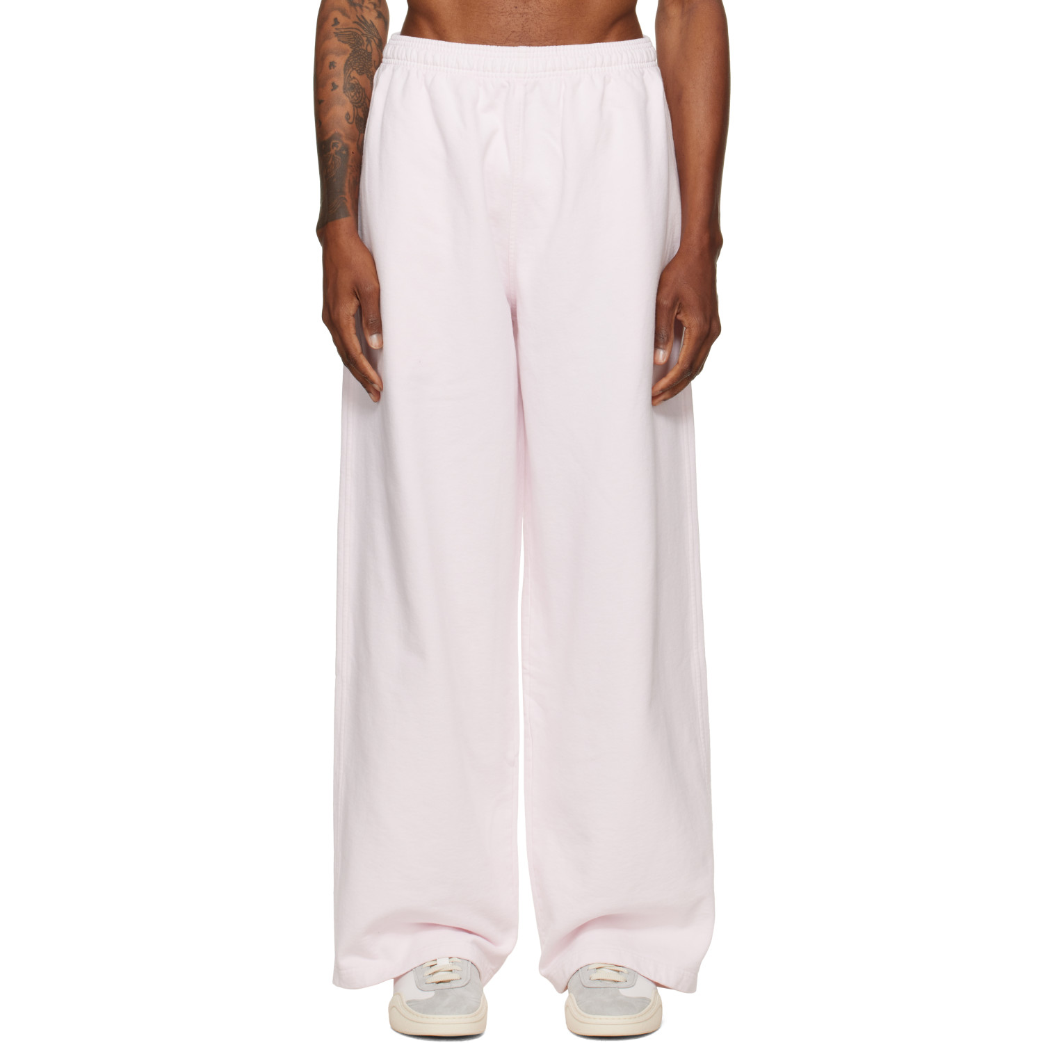 Alexander Wang Pink Logo Print Oversized Sweatpants