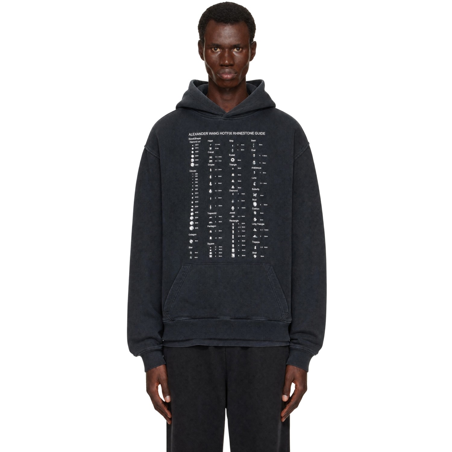 Alexander Wang Black Hotfix Card Graphic Hoodie