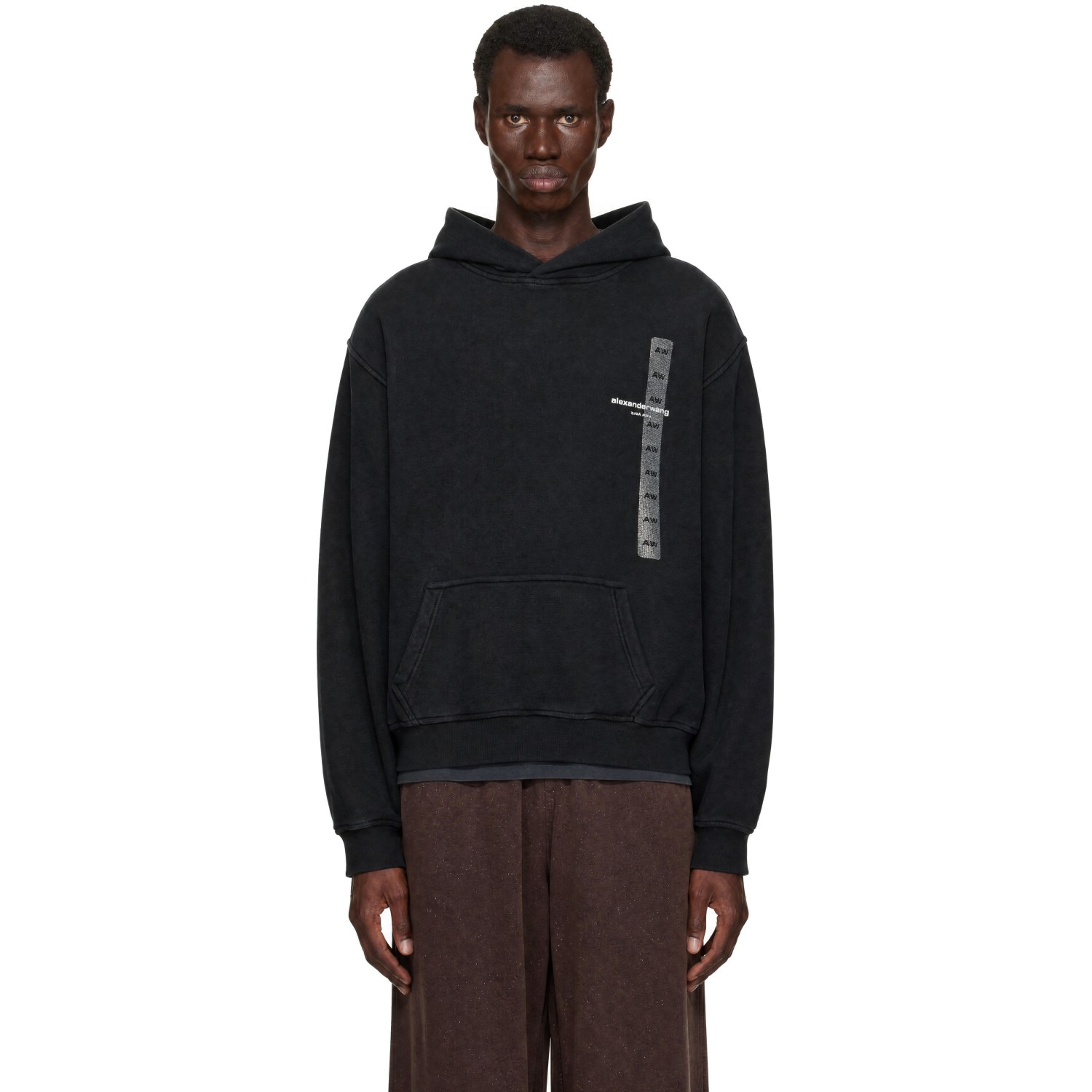 Alexander Wang Black Printed Flasher Graphic Hoodie