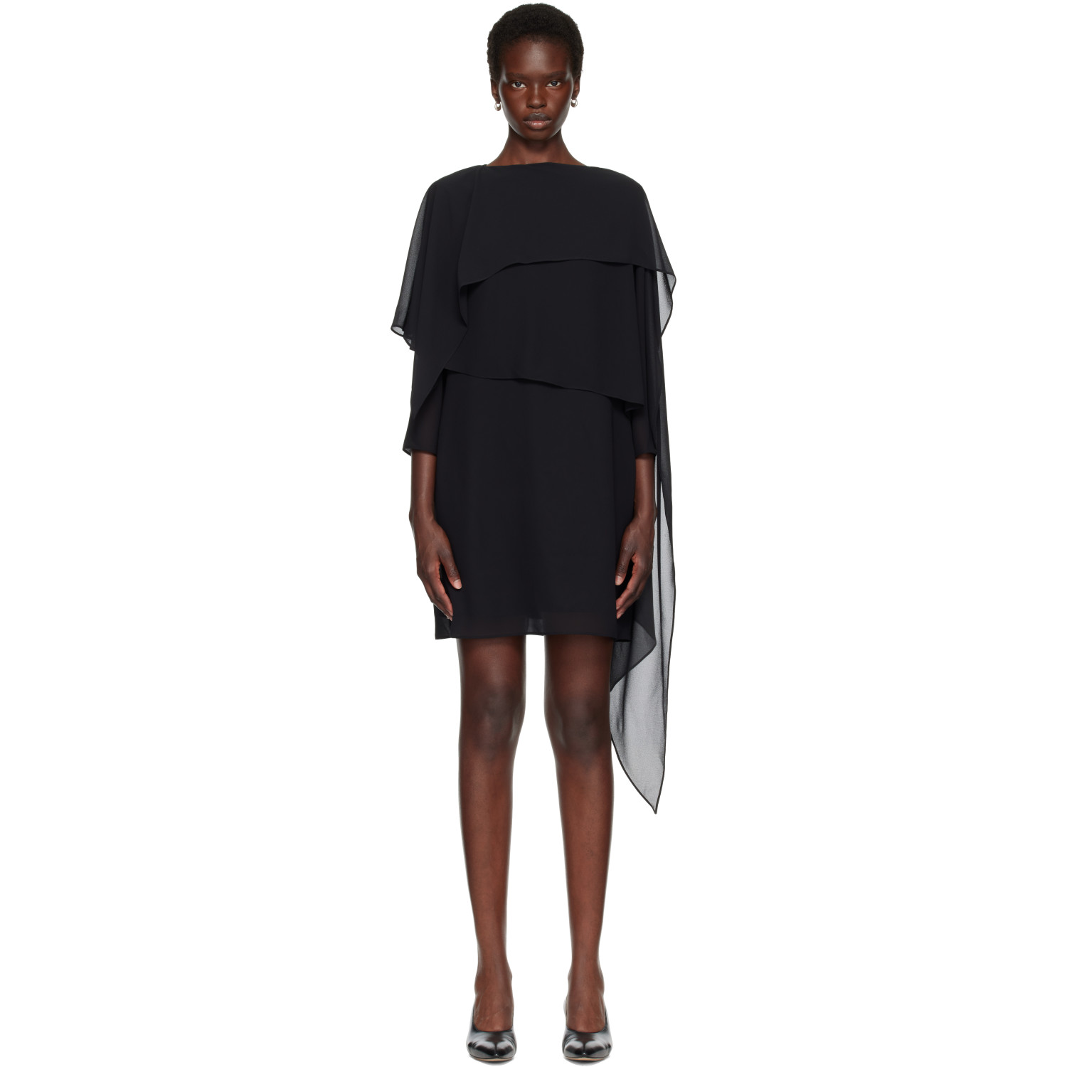 MM6 Maison Margiela Black Chiffon Minidress