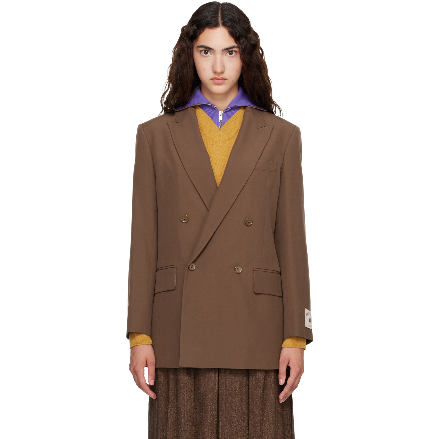 MM6 Maison Margiela Taupe Wool Blend Suit Blazer