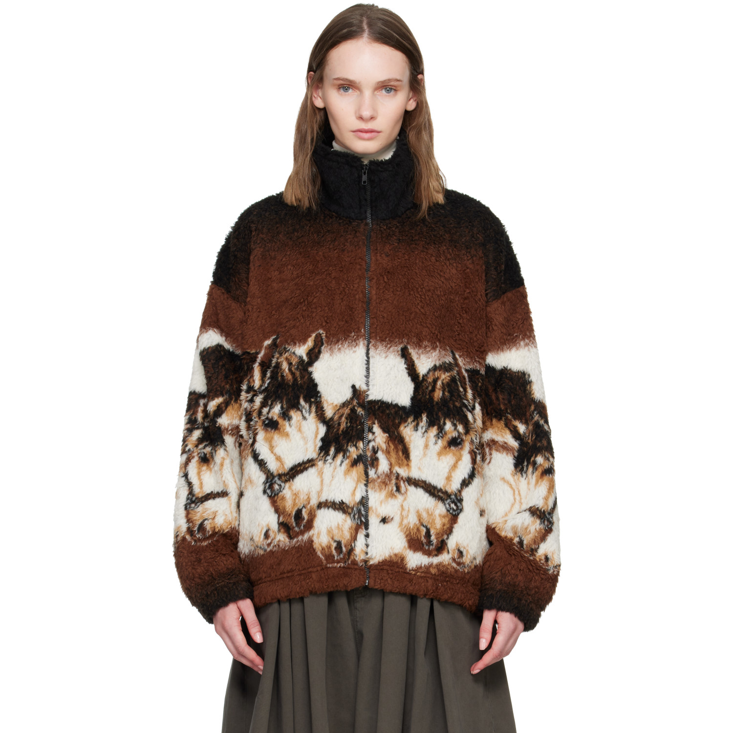 MM6 Maison Margiela Brown Horse Fleece Jacket