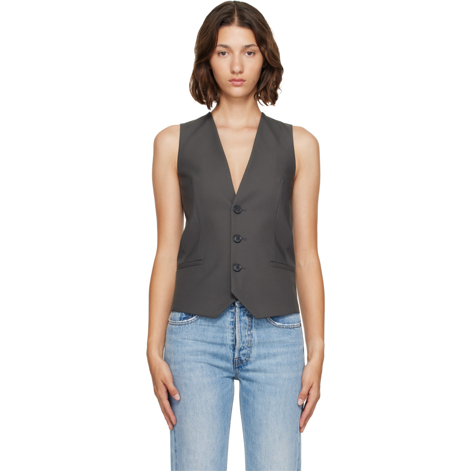 MM6 Maison Margiela Gray Buttoned Vest