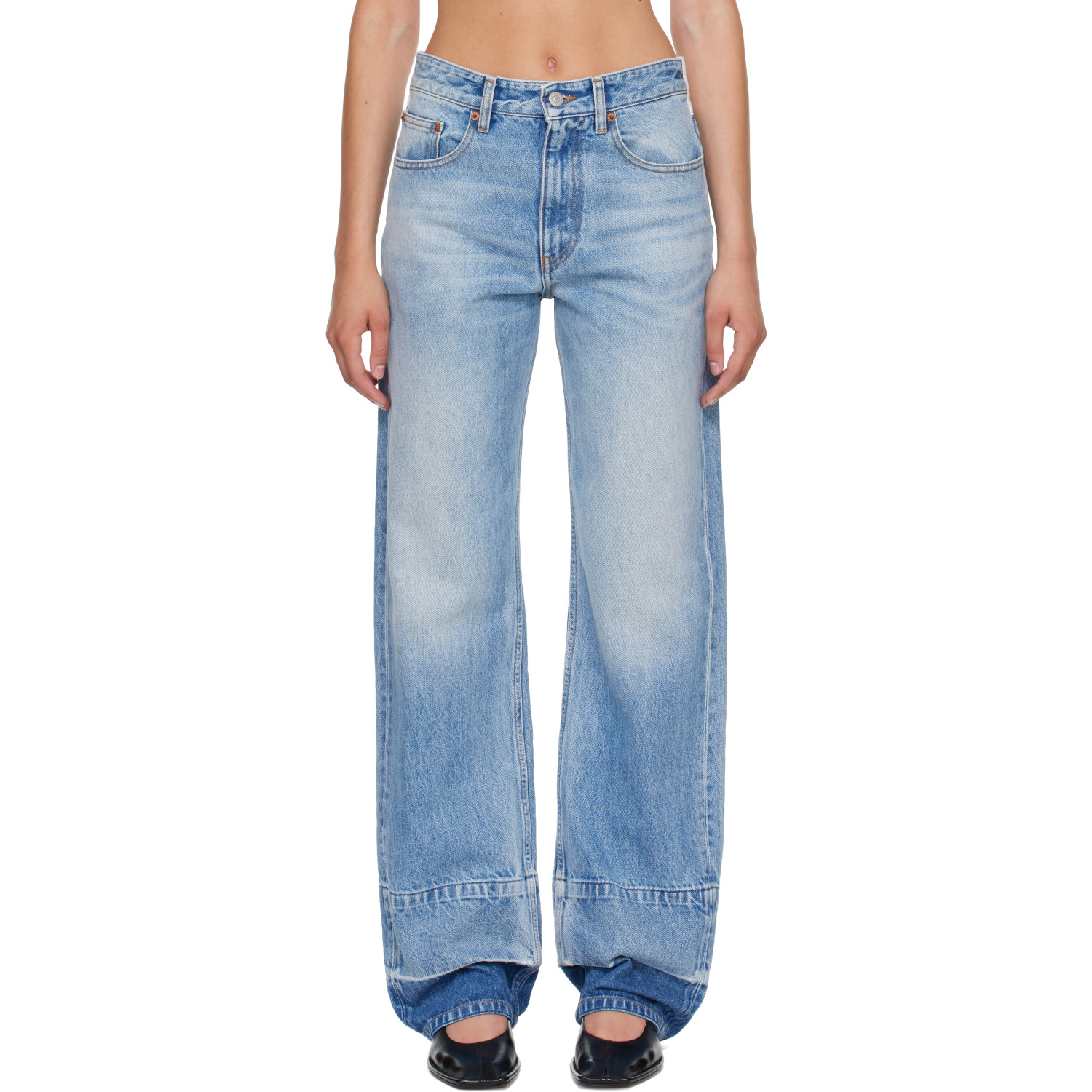 MM6 Maison Margiela Blue Straight-Leg Jeans