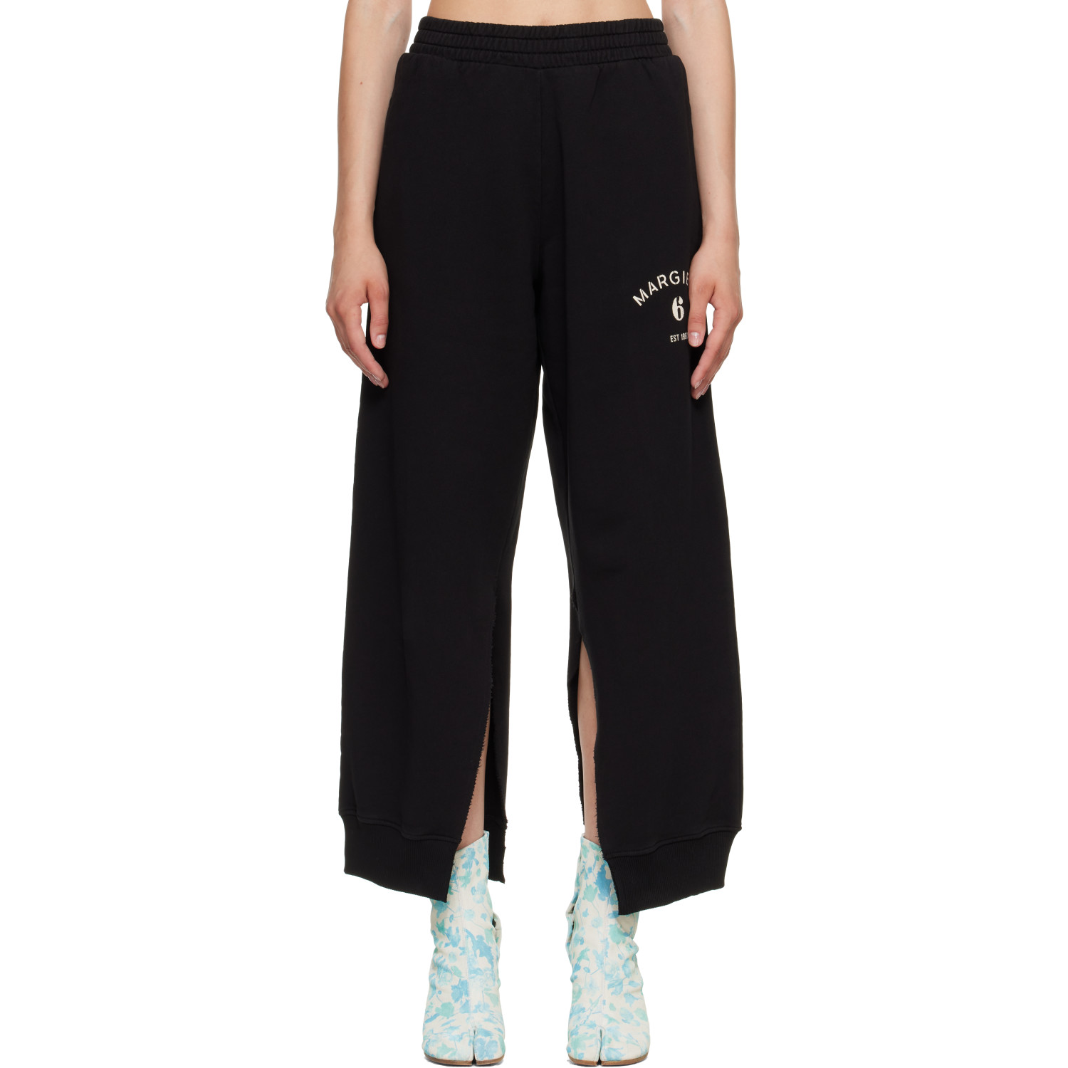 MM6 Maison Margiela Black Split Hem Lounge Pants