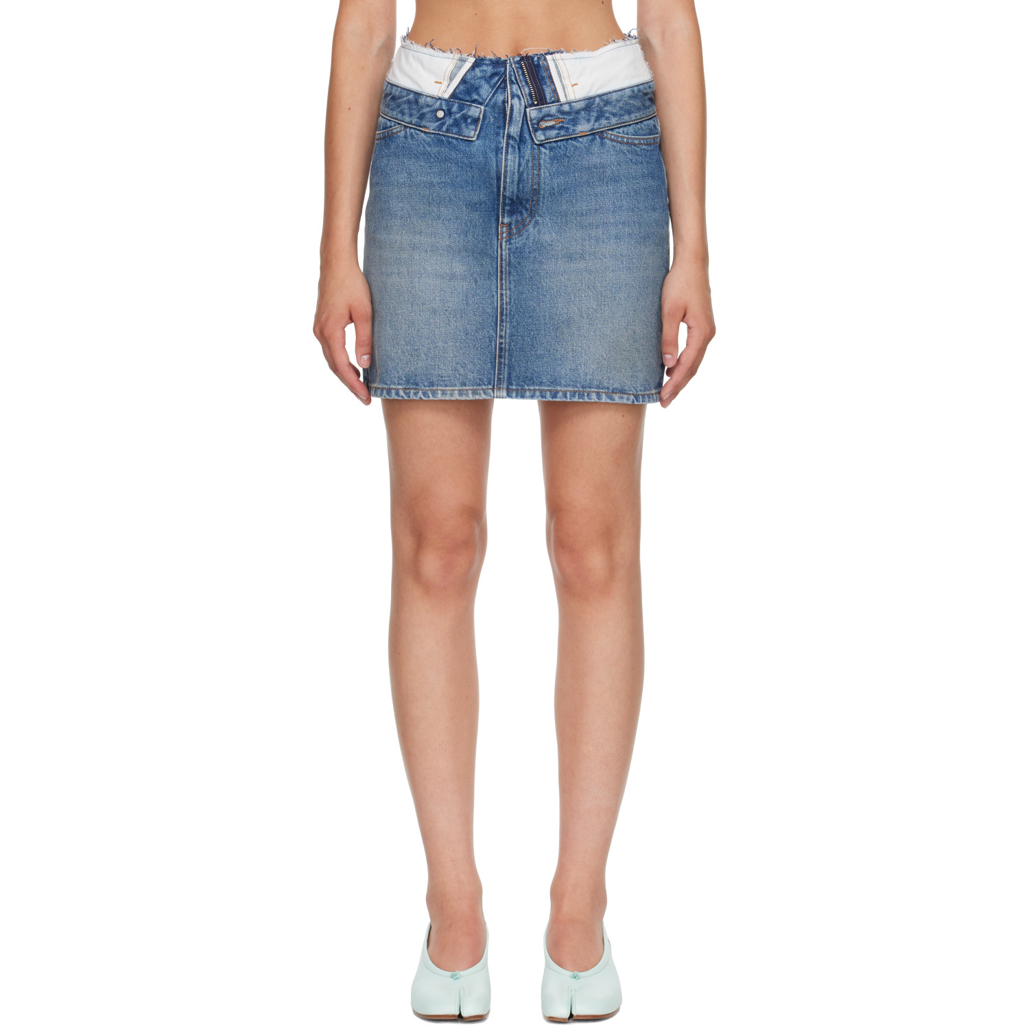 MM6 Maison Margiela Blue Denim Miniskirt