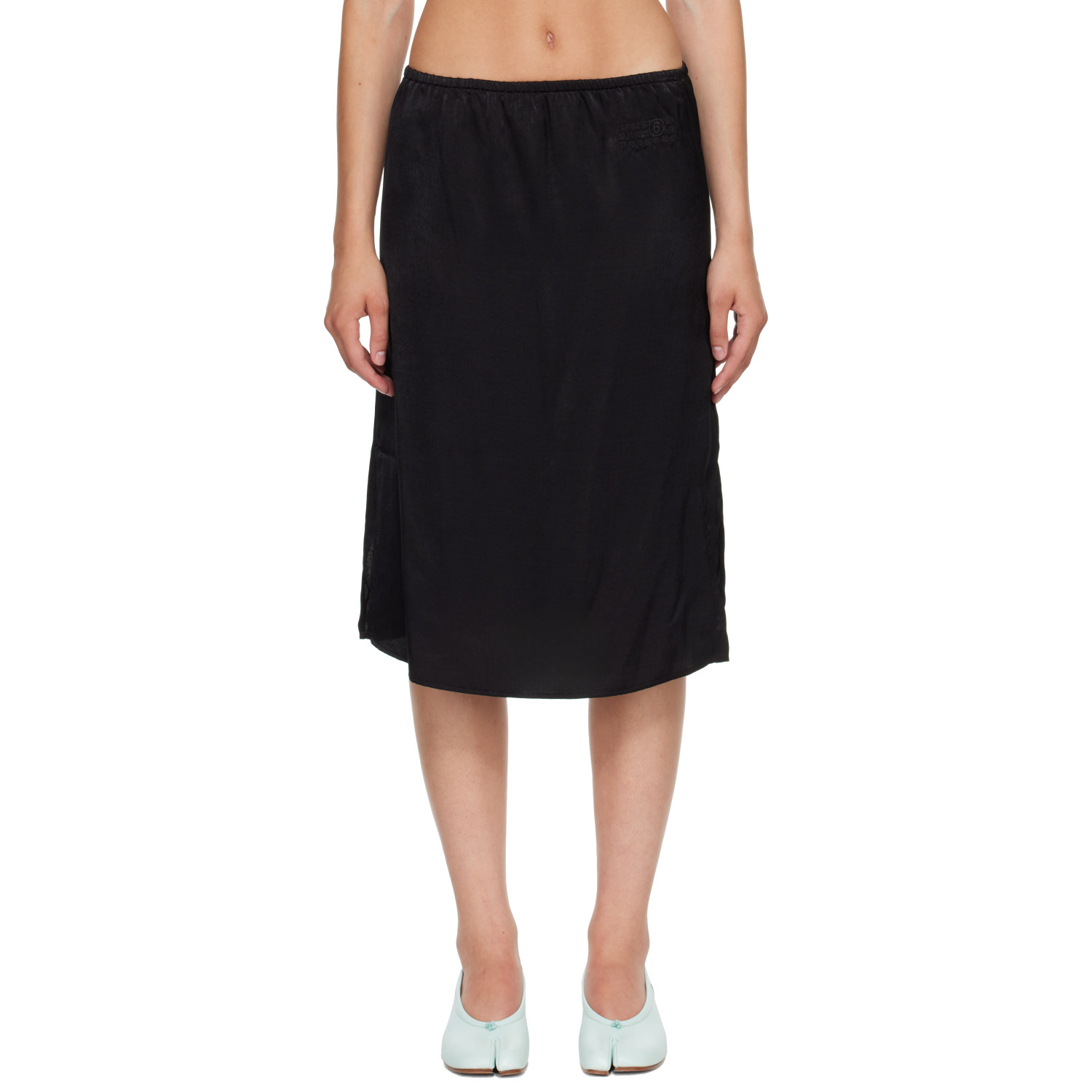 MM6 Maison Margiela Black Lining Look Midi Skirt
