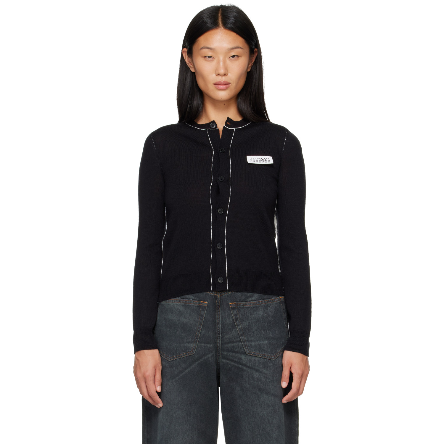 MM6 Maison Margiela Black Essentials Cardigan