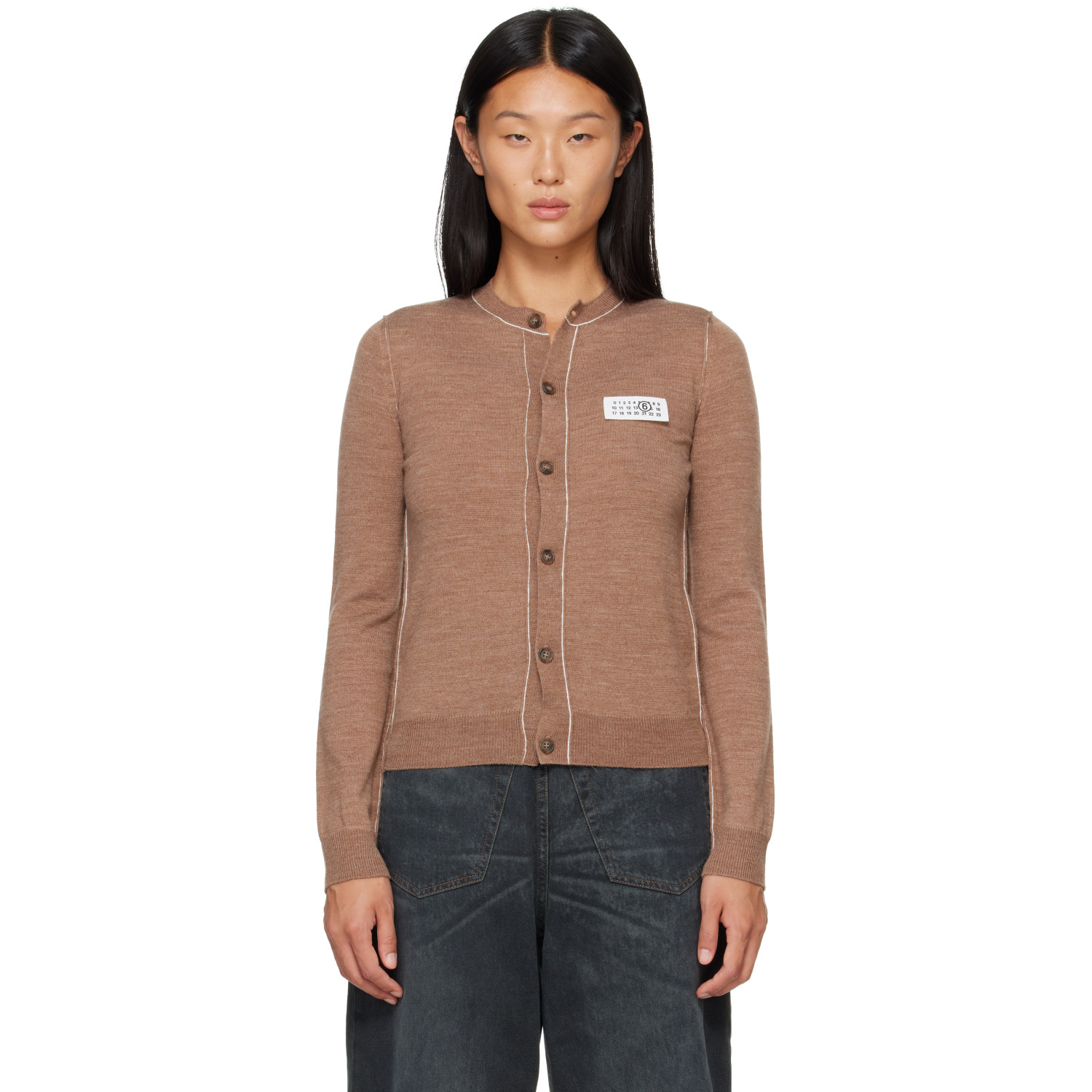MM6 Maison Margiela Beige Essentials Cardigan
