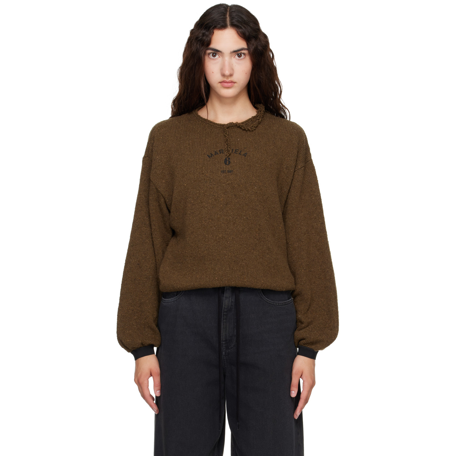 MM6 Maison Margiela Khaki Knit Sweater