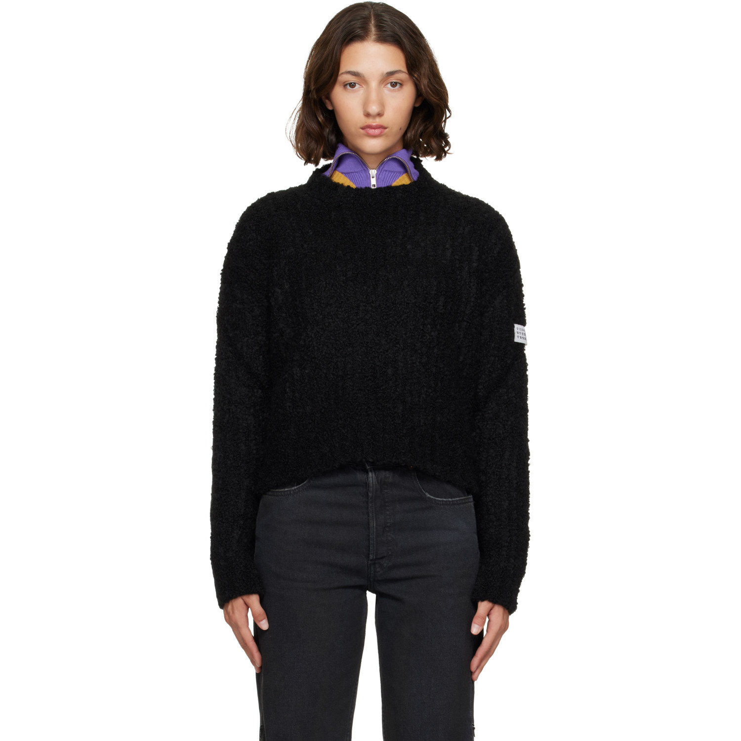 MM6 Maison Margiela Black Bouclé Sweater