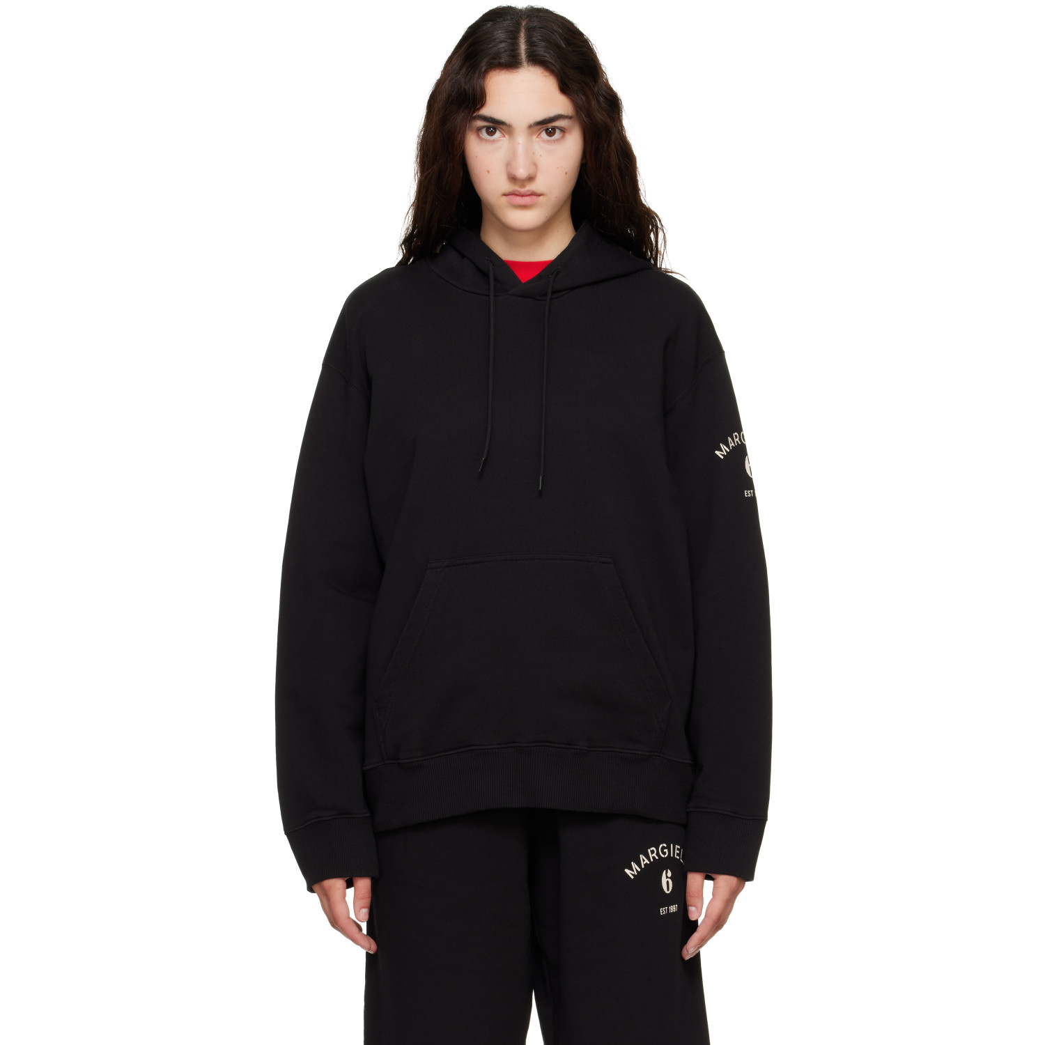 MM6 Maison Margiela Black Mannequin-Print Hoodie