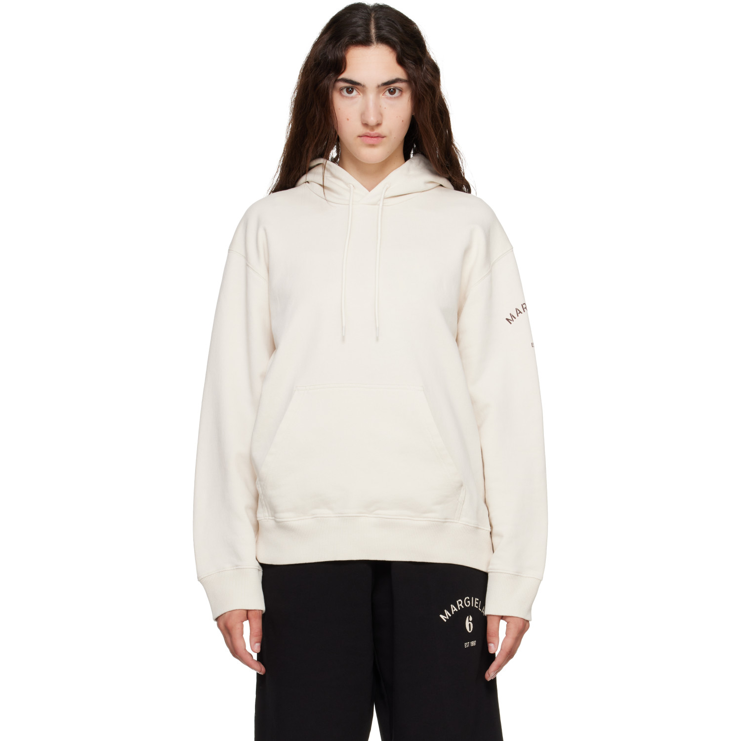 MM6 Maison Margiela Off-White Mannequin-Print Hoodie