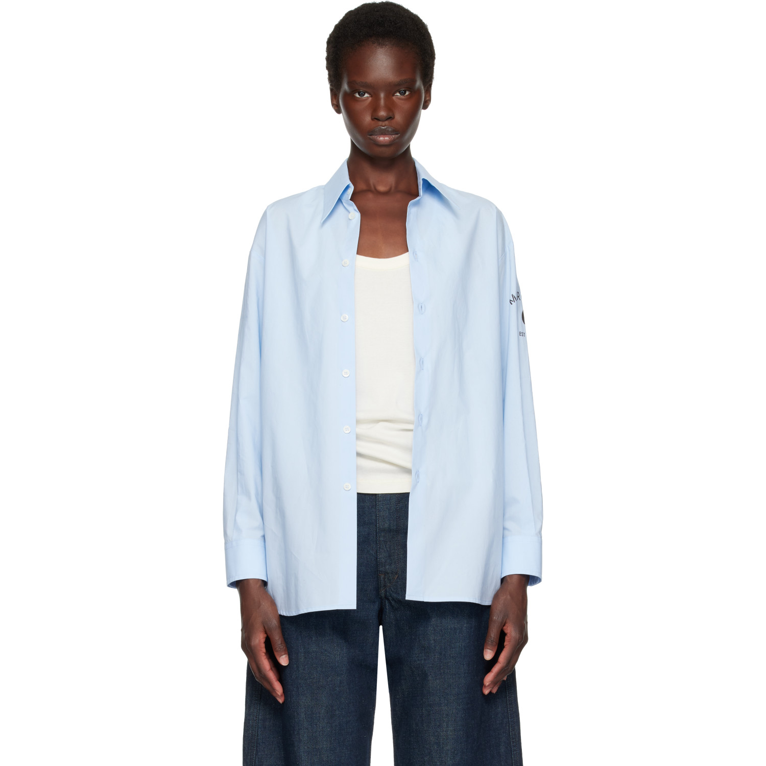 MM6 Maison Margiela Blue Poplin Shirt