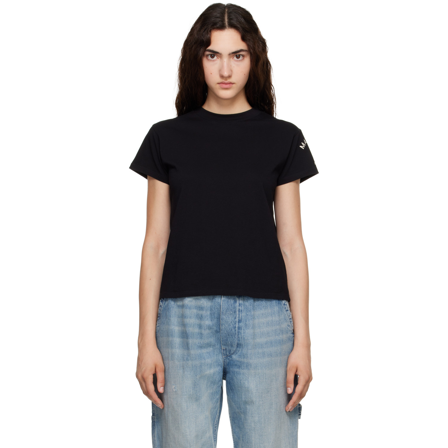 MM6 Maison Margiela Black Mannequin-Print Cotton Jersey T-shirt