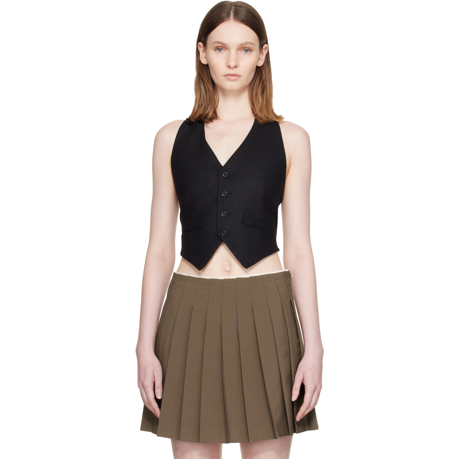 MM6 Maison Margiela Black Flannel Vest