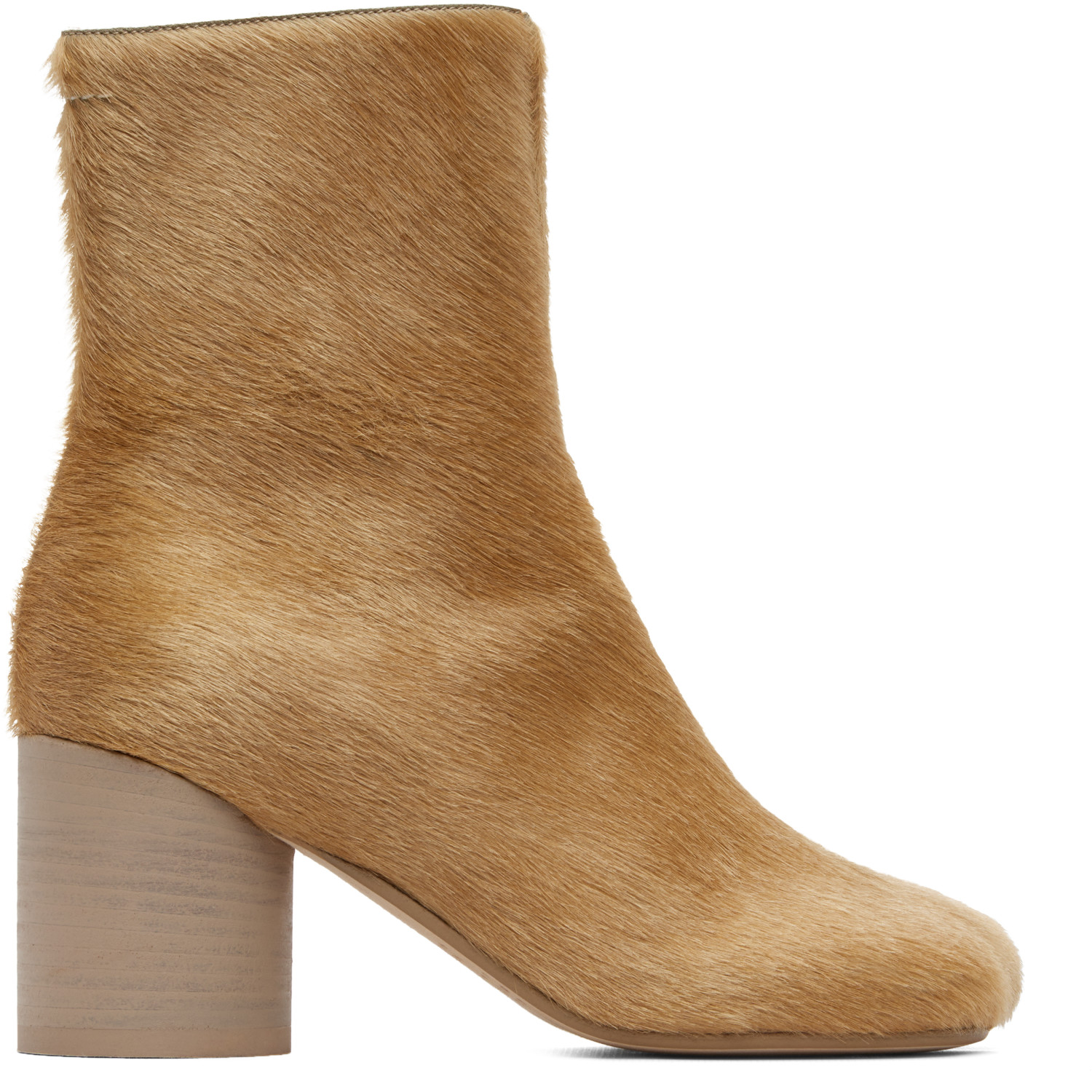 MM6 Maison Margiela Tan Anatomic Ankle Boots