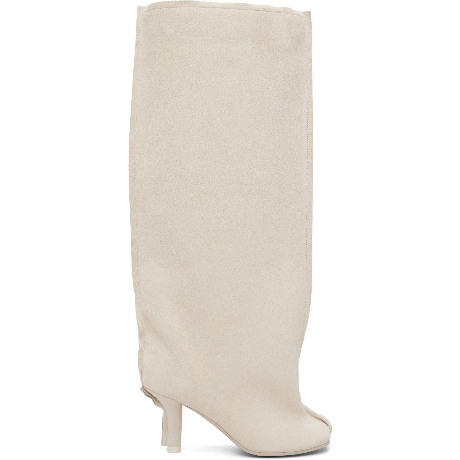 MM6 Maison Margiela Off-White Suede Anatomic Tube Boots