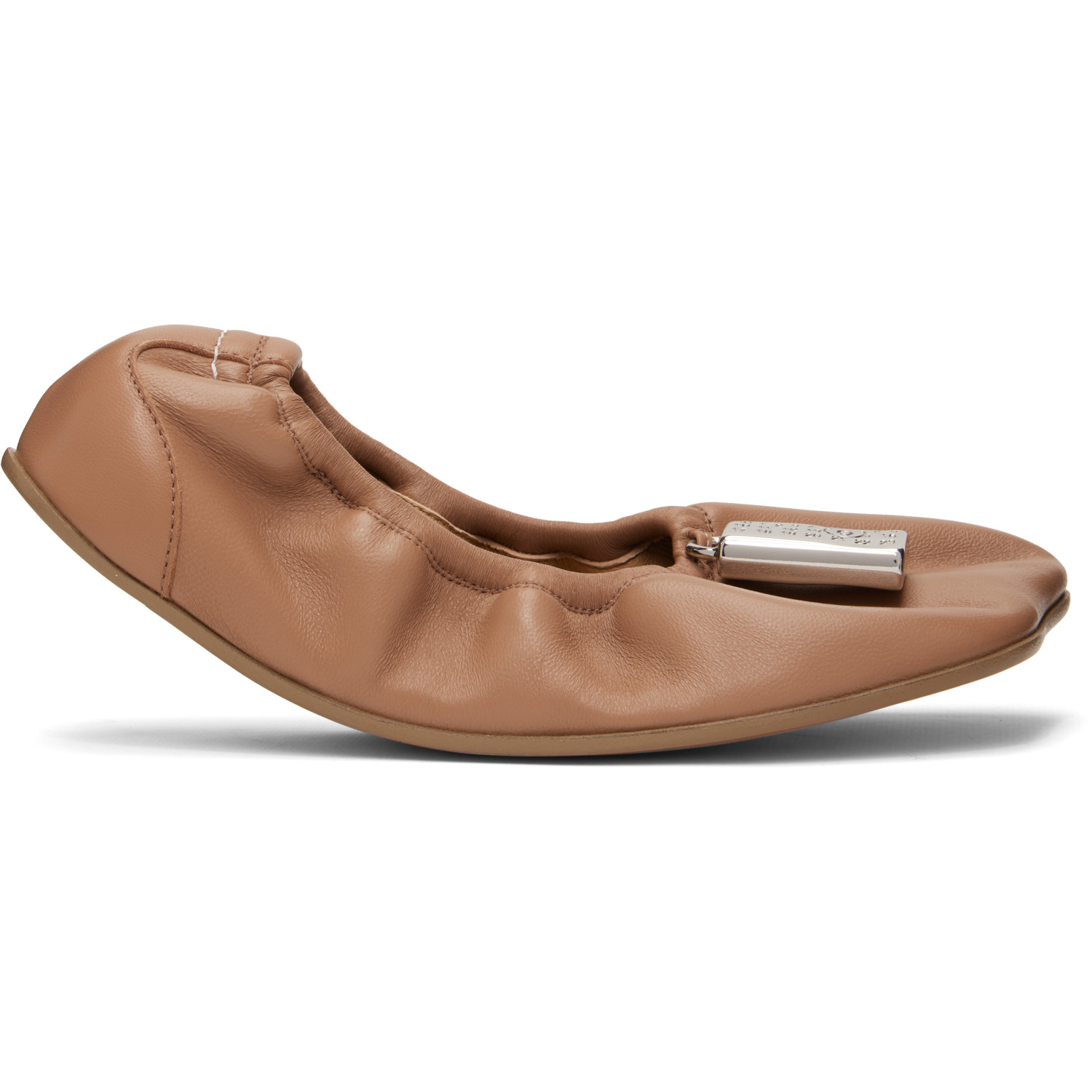MM6 Maison Margiela Brown Numeric Anatomic Ballerina Flats