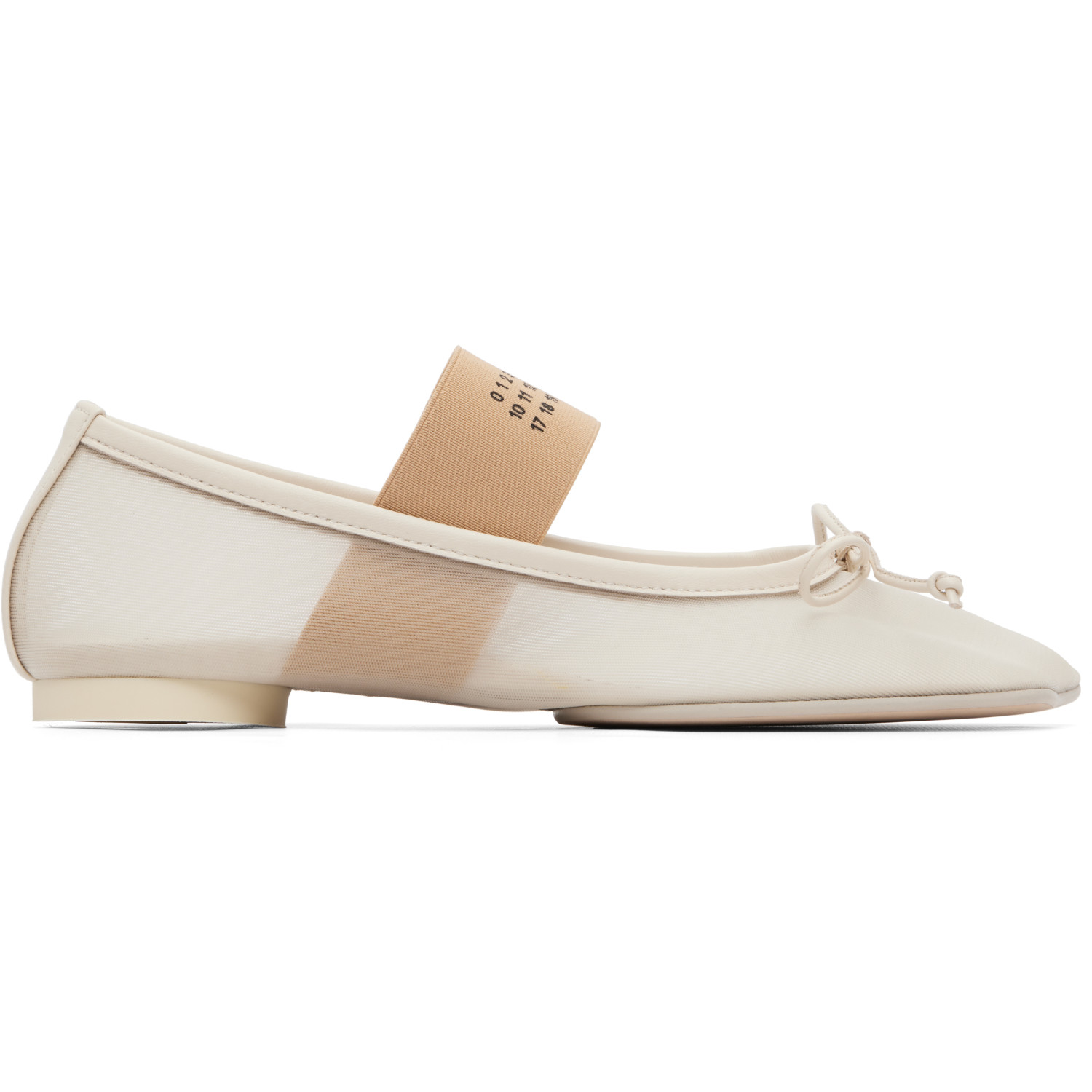 MM6 Maison Margiela Off-White Anatomic Numeric Ballerina Flats